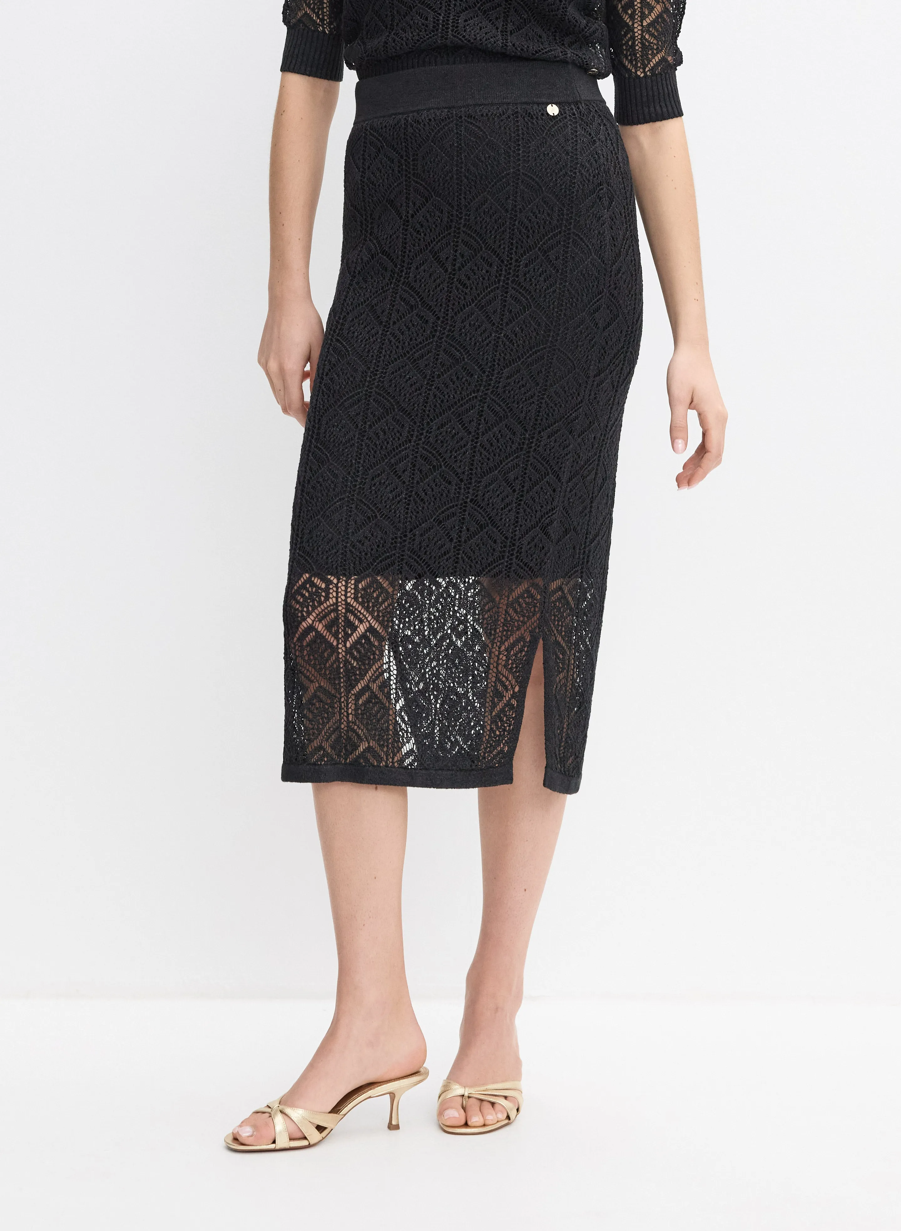 Joseph Ribkoff - Pointelle Knit Skirt sold by Melanie Lyne