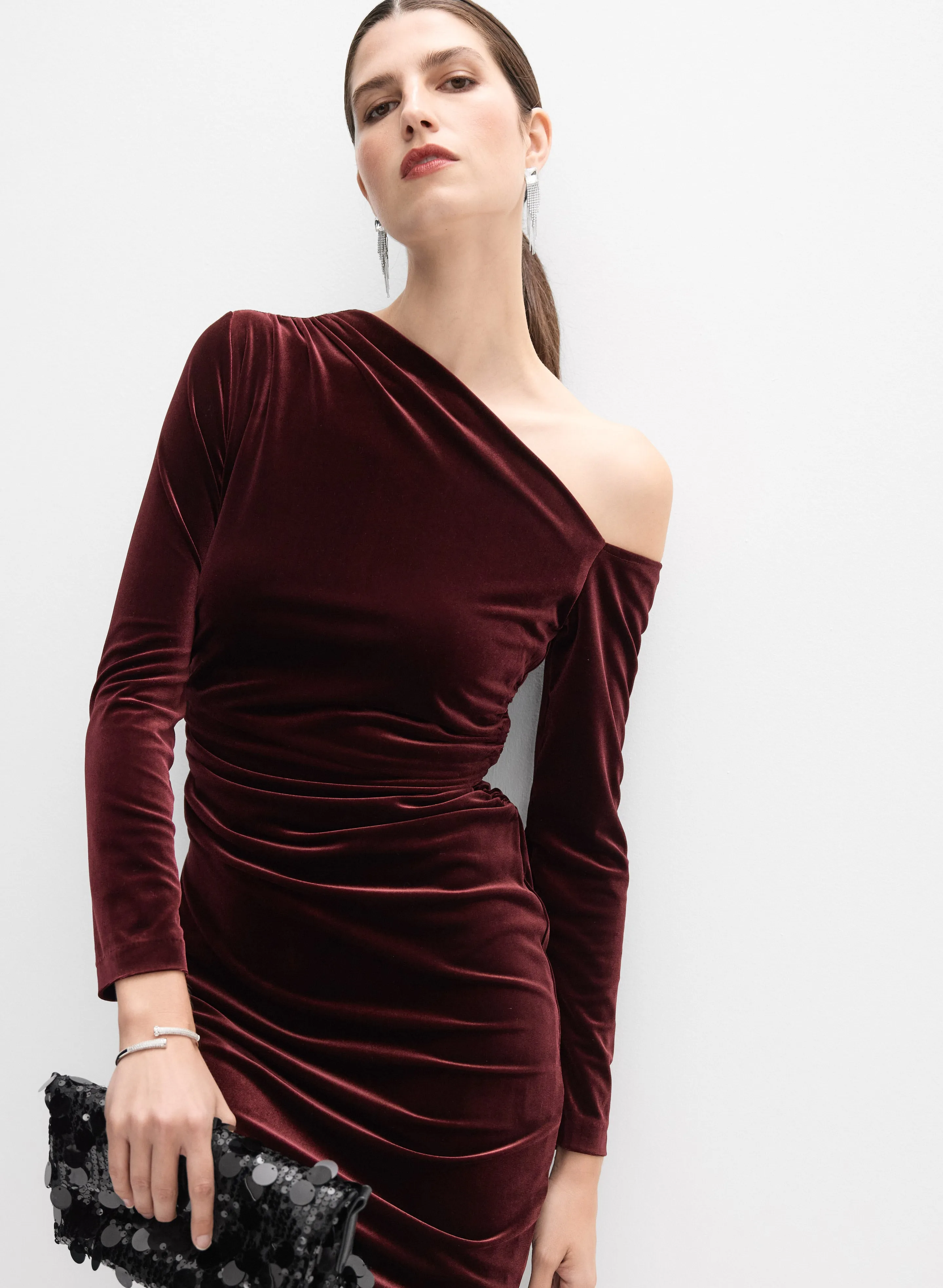 Velvet Asymmetrical Dress sold by Melanie Lyne product image thumbnail 4