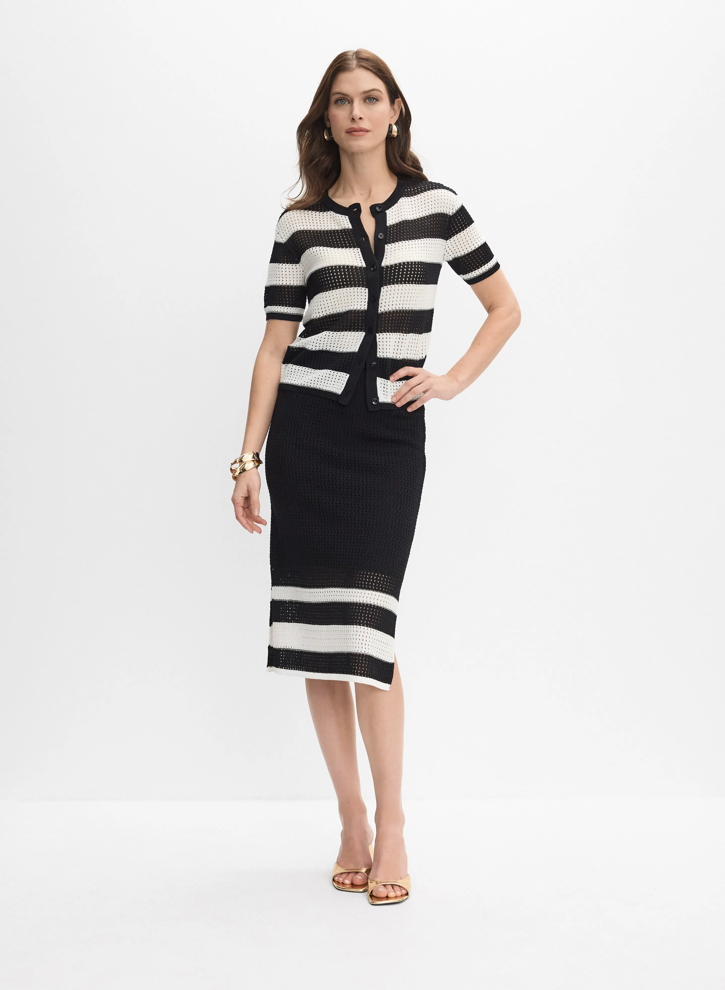 Knit Striped Hem Skirt sold by Melanie Lyne product image thumbnail 4