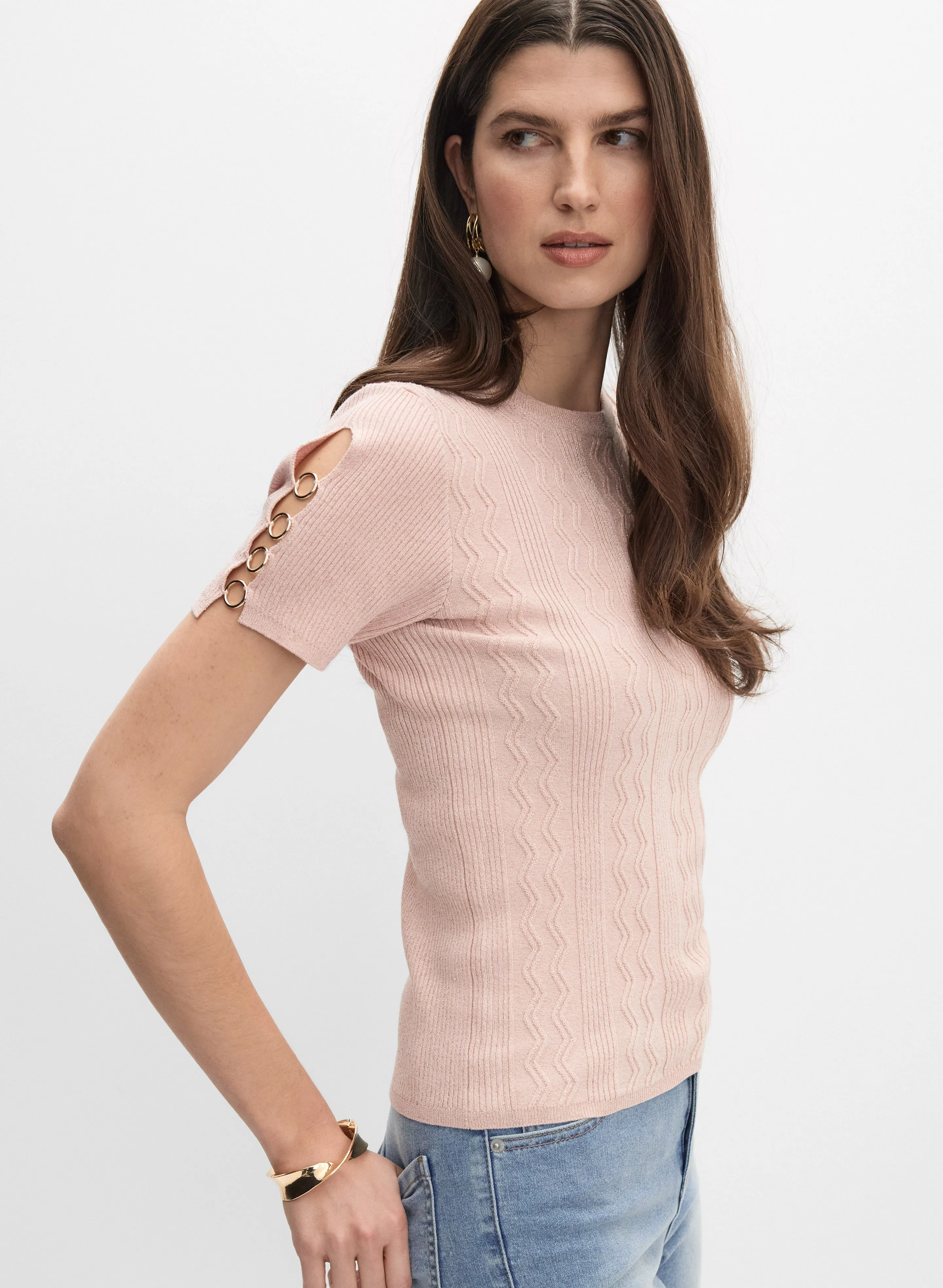 Eyelet Sleeve Pullover sold by Melanie Lyne product image thumbnail 5