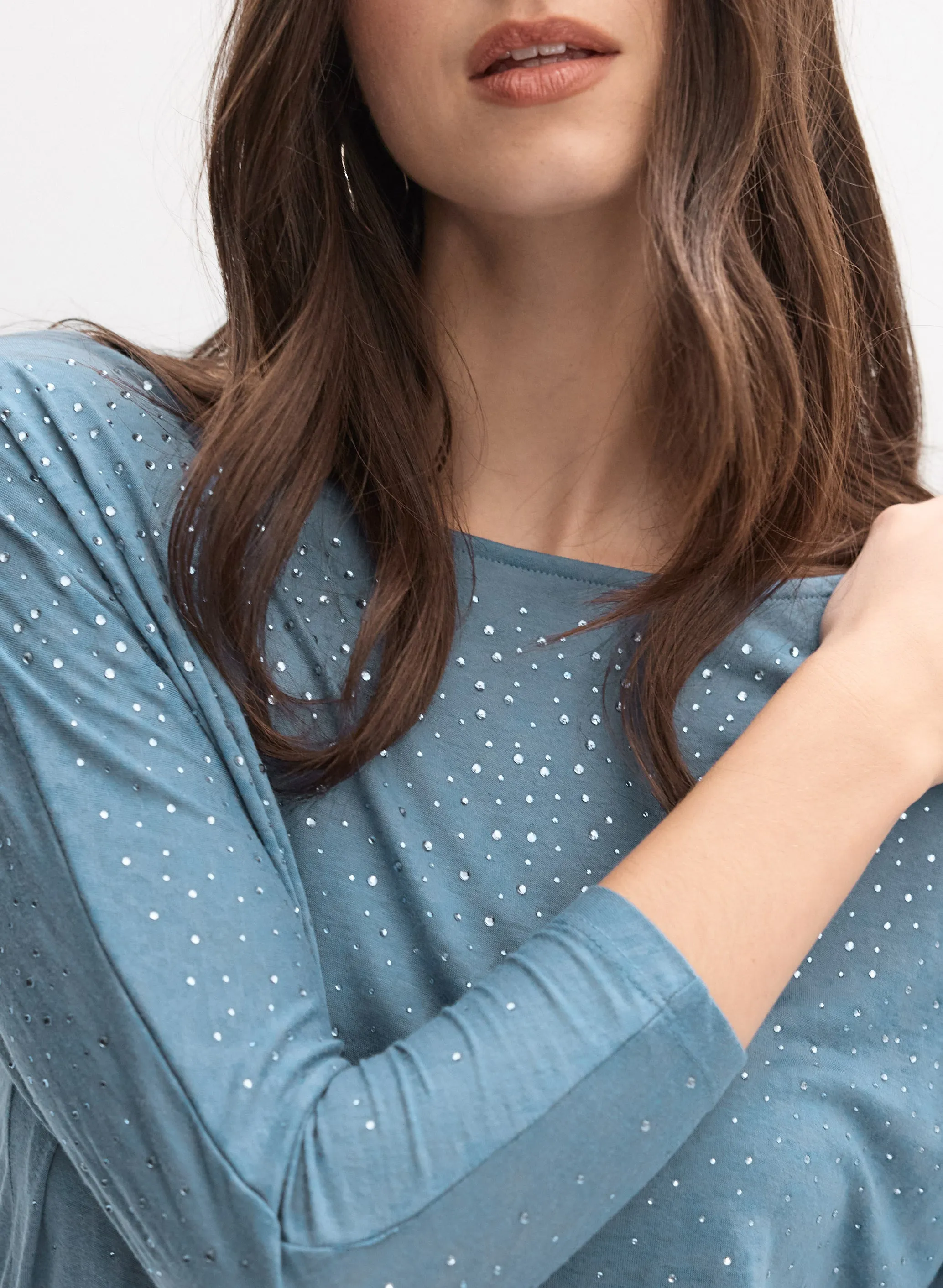 Rhinestone 3/4 Sleeve T-Shirt sold by Melanie Lyne product image thumbnail 2