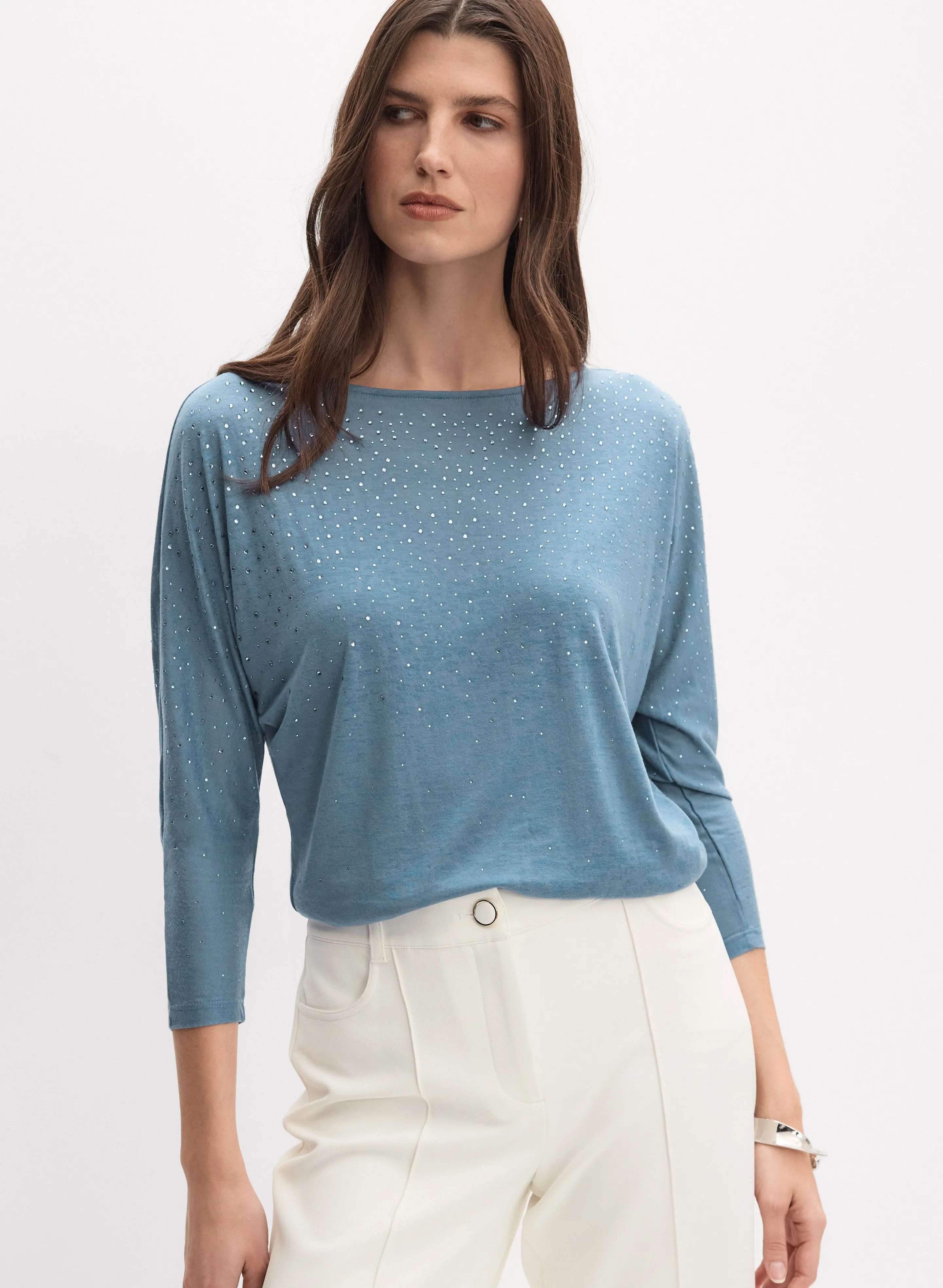 Rhinestone 3/4 Sleeve T-Shirt sold by Melanie Lyne