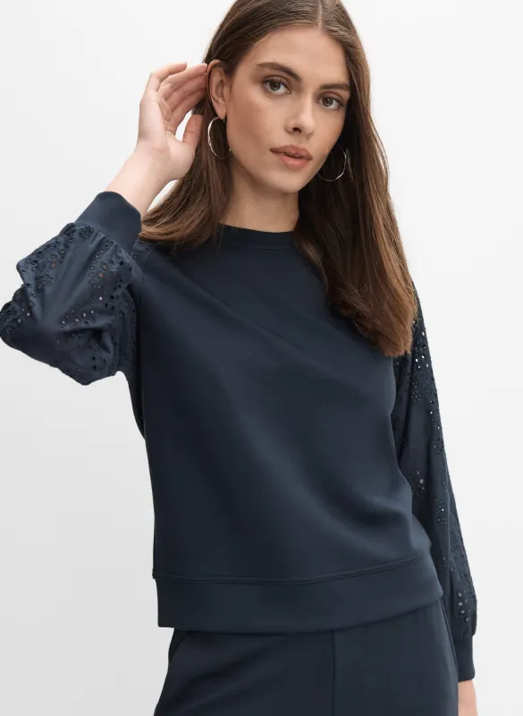 Embroidered Sleeve Sweatshirt made by Melanie Lyne