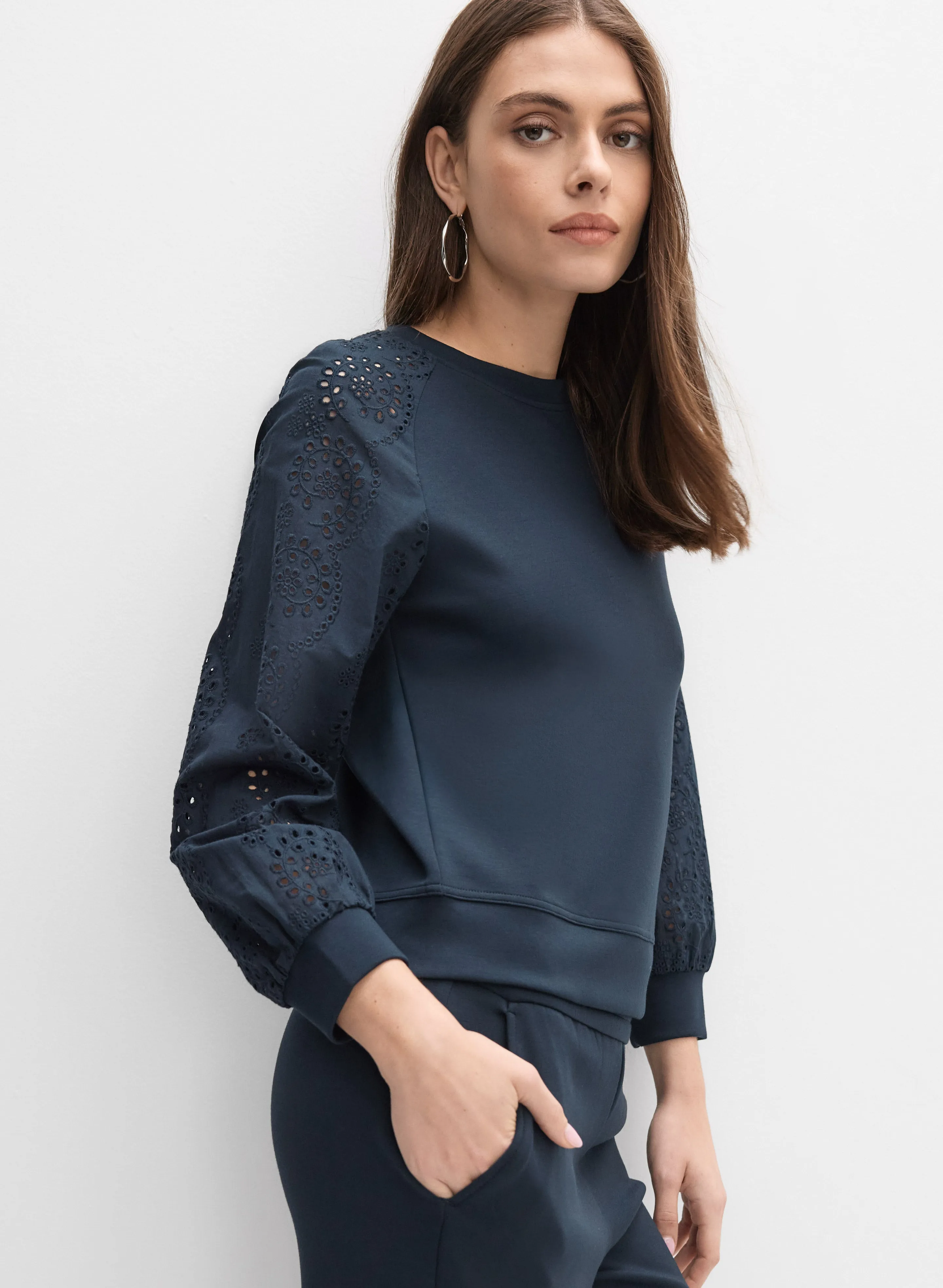 Embroidered Sleeve Sweatshirt sold by Melanie Lyne product image thumbnail 5