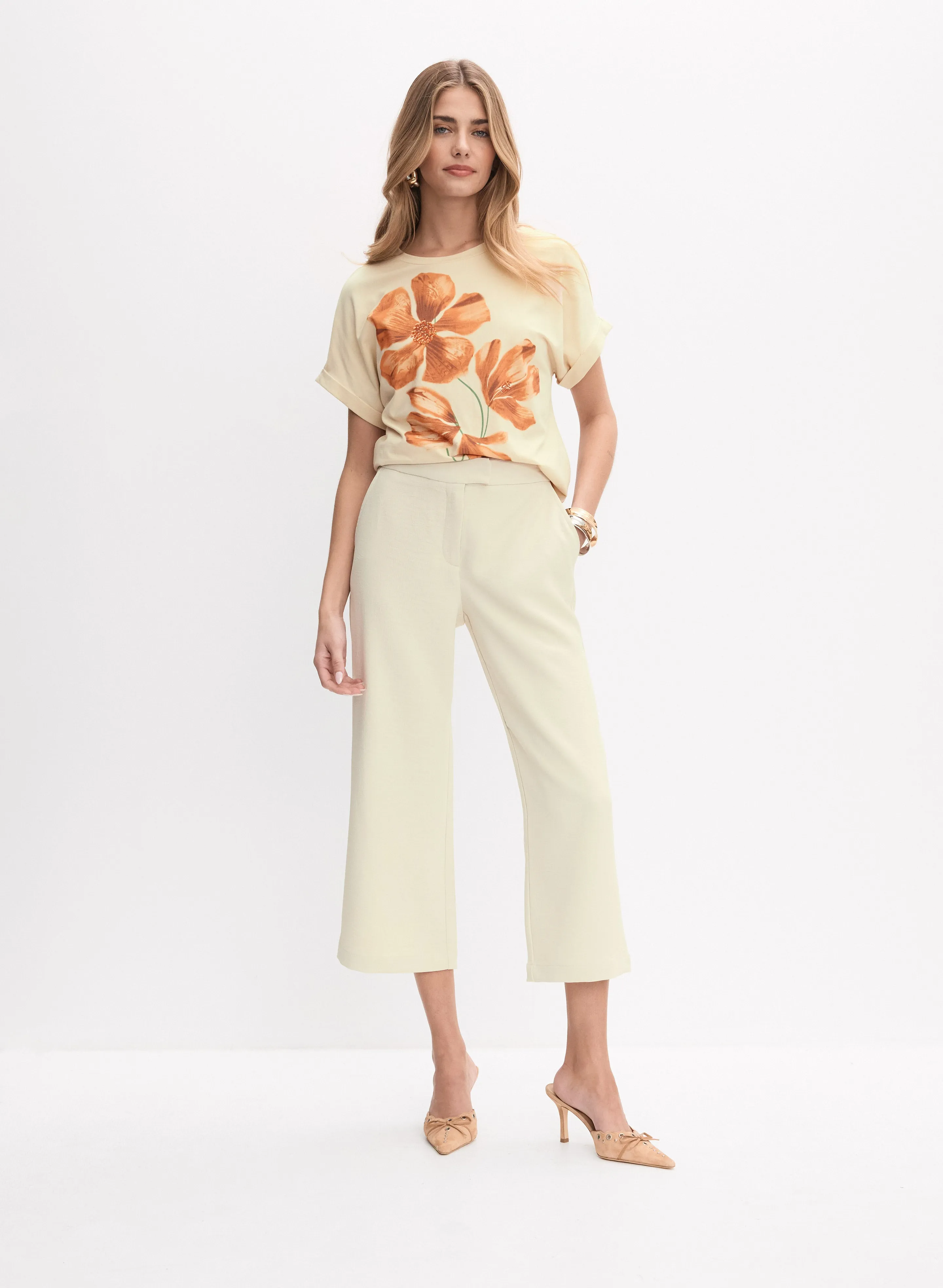 Floral Placement Print T-Shirt sold by Melanie Lyne product image thumbnail 3