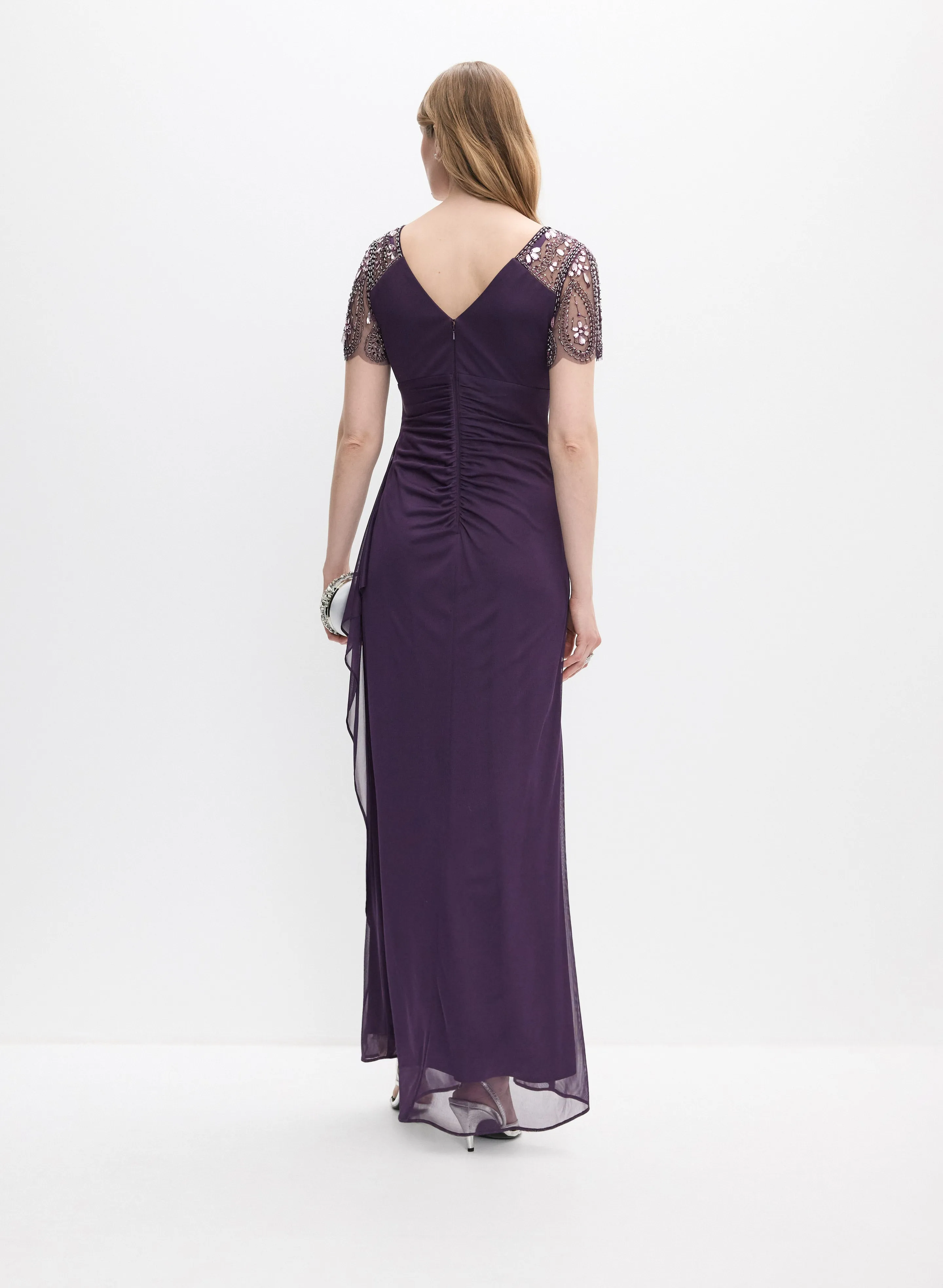 Beaded Flutter Sleeve Dress sold by Melanie Lyne product image thumbnail 3