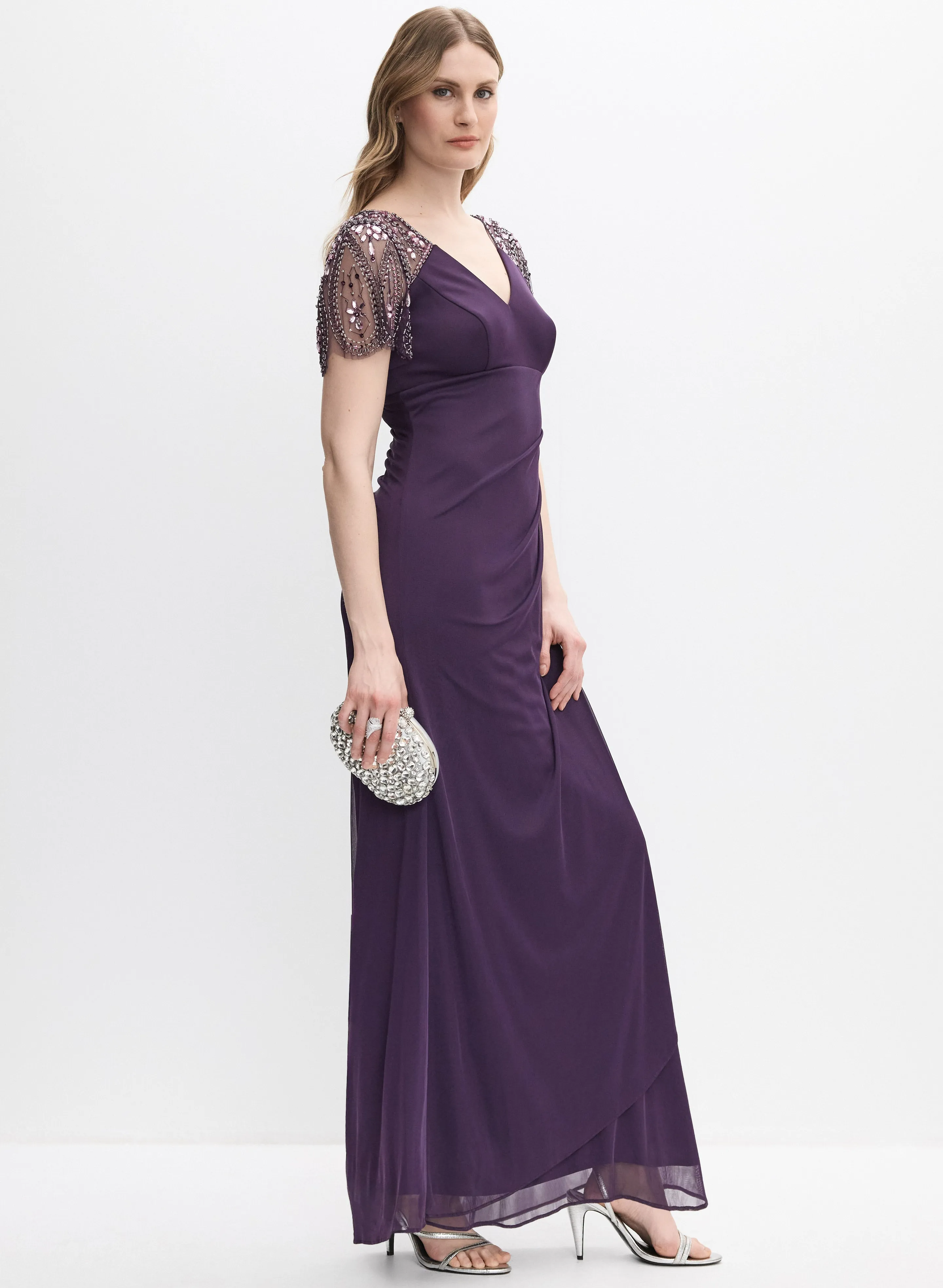 Beaded Flutter Sleeve Dress sold by Melanie Lyne product image thumbnail 2