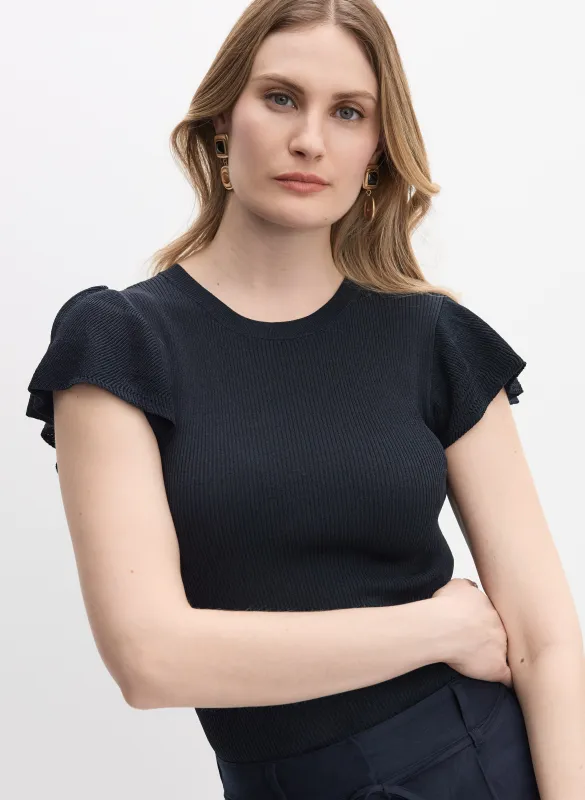Flutter Sleeve Knit Top made by Melanie Lyne