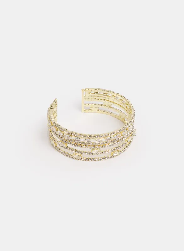 Open Cuff Cubic Zirconia Bracelet made by Melanie Lyne