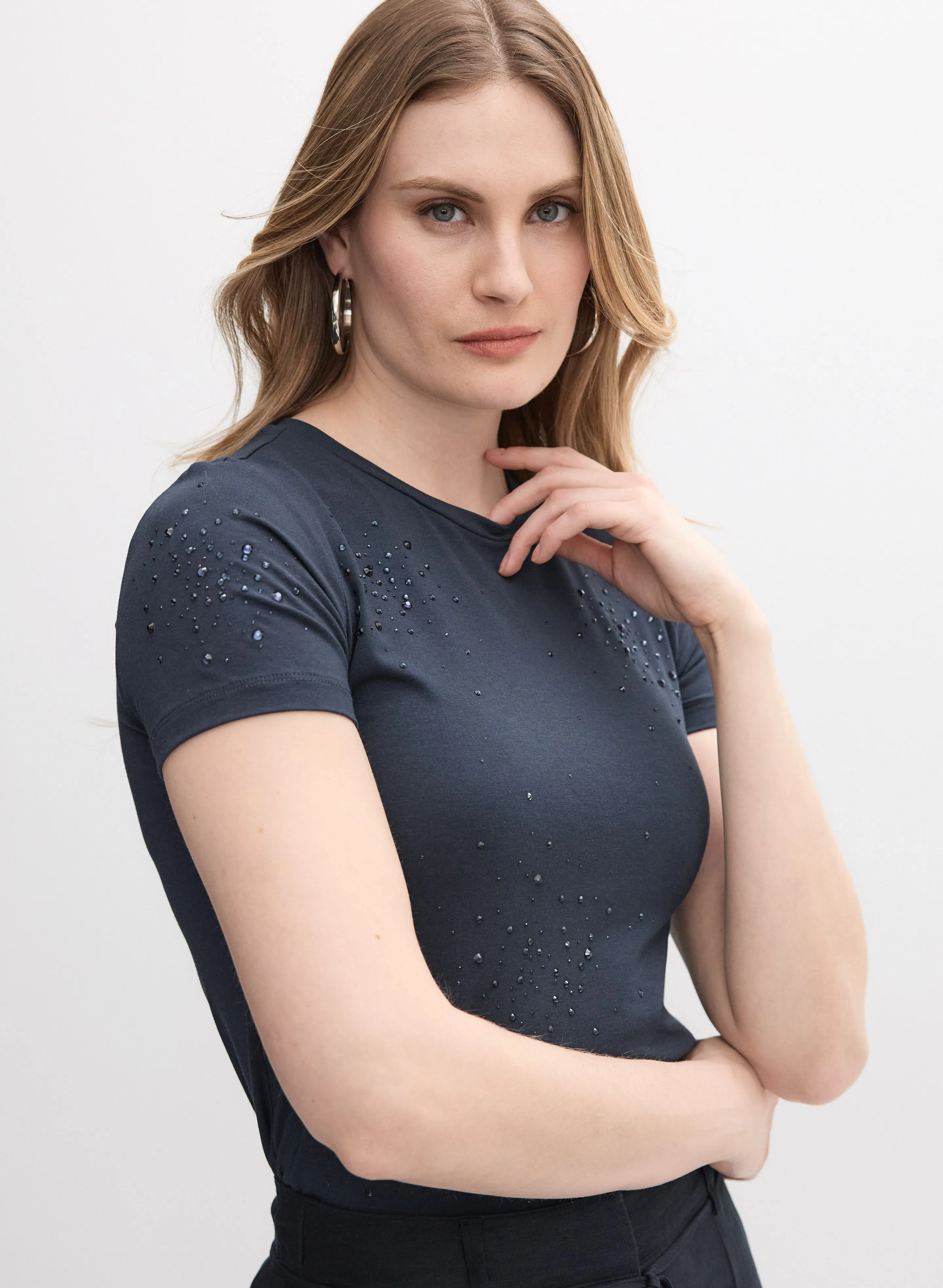 Rhinestone Detail T-Shirt sold by Melanie Lyne