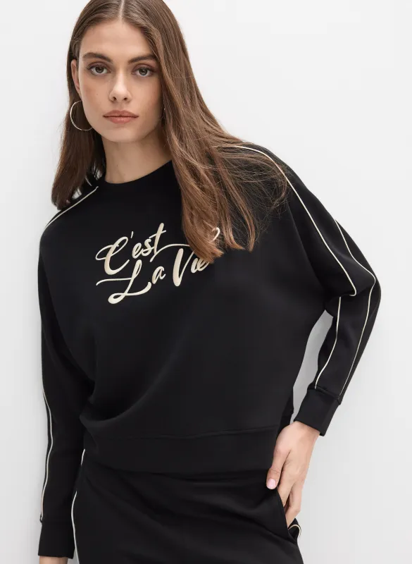 Embroidered Script Sweatshirt made by Melanie Lyne