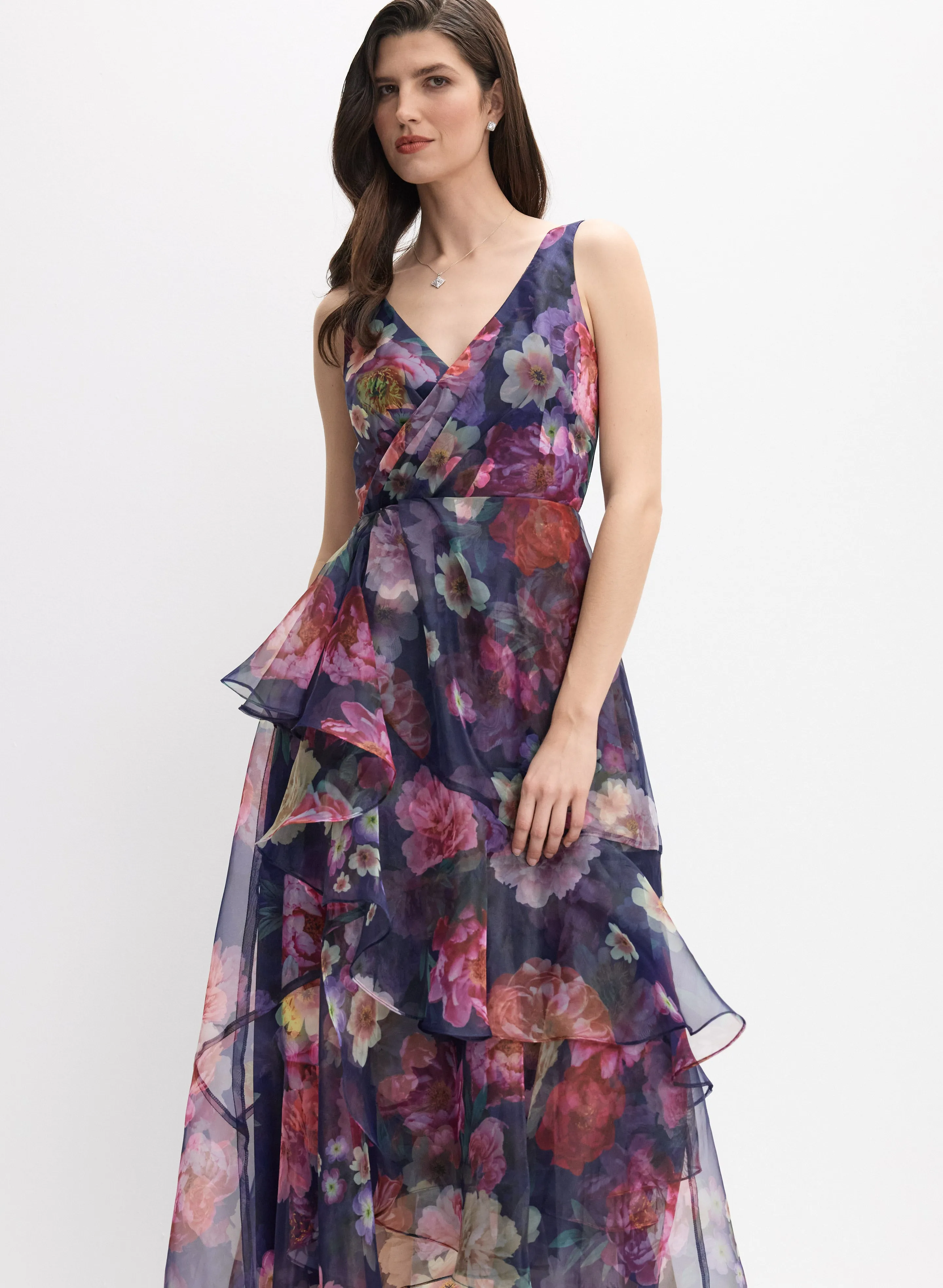 Tiered Floral Organza Dress sold by Melanie Lyne product image thumbnail 4