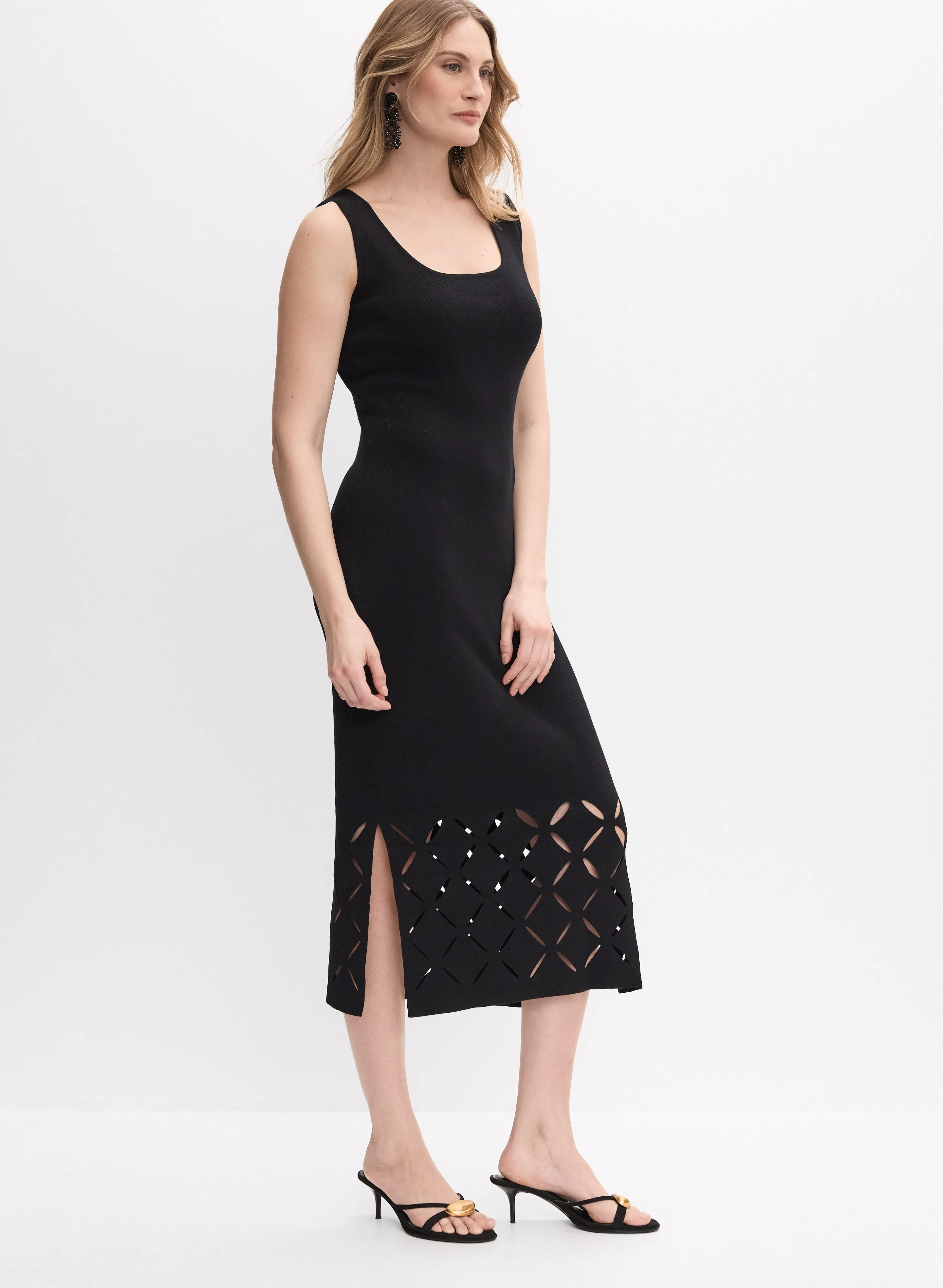 Joseph Ribkoff - Fitted Eyelet Hem Midi Dress sold by Melanie Lyne product image thumbnail 2