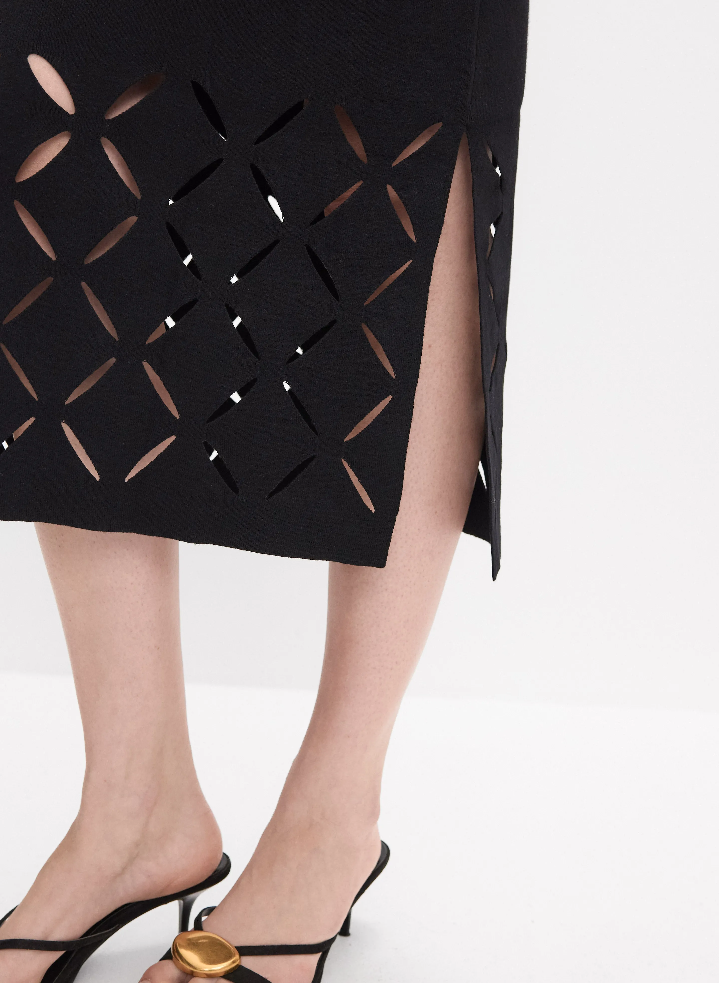 Joseph Ribkoff - Fitted Eyelet Hem Midi Dress sold by Melanie Lyne product image thumbnail 5