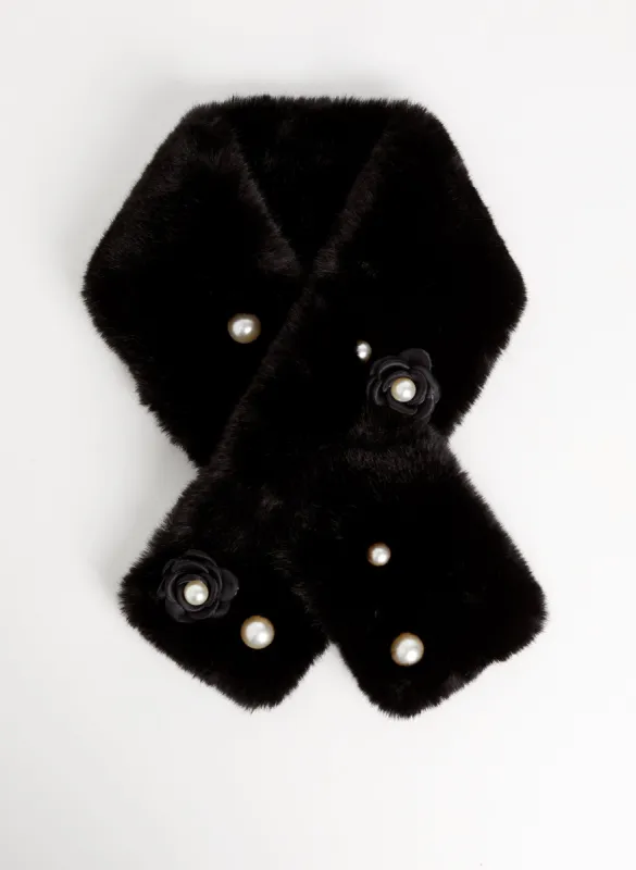 Faux Fur Pearl Detail Scarf sold by Melanie Lyne