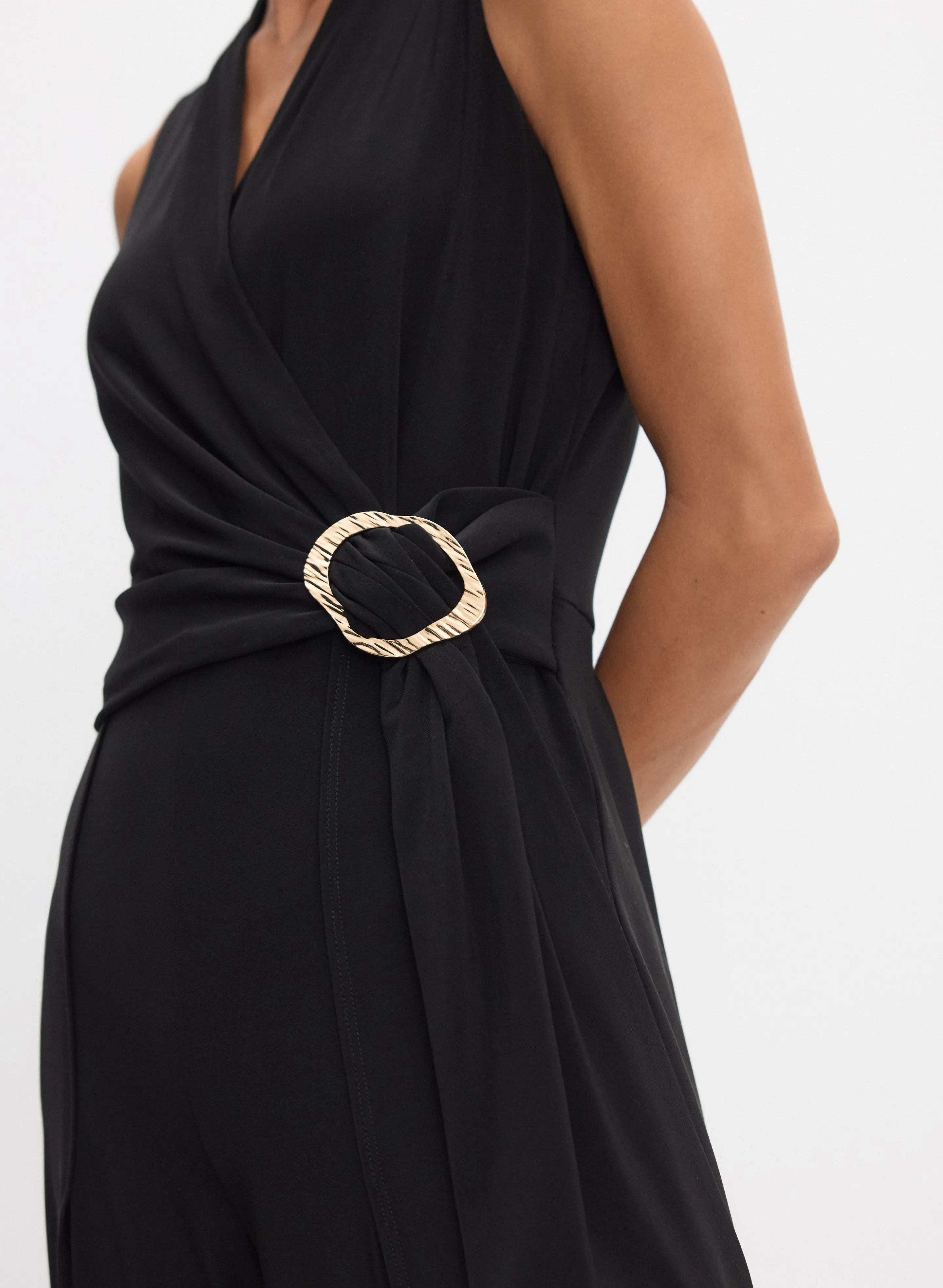Brooch Fastened Wrap-Over Jumpsuit sold by Melanie Lyne product image thumbnail 3