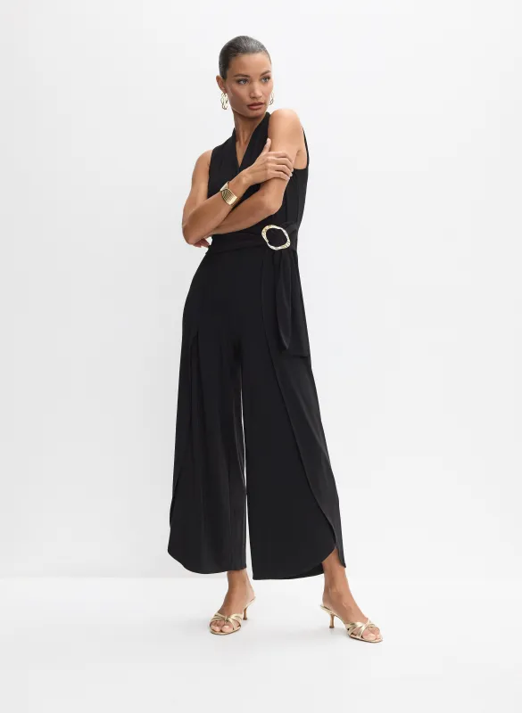 Brooch Fastened Wrap-Over Jumpsuit made by Melanie Lyne