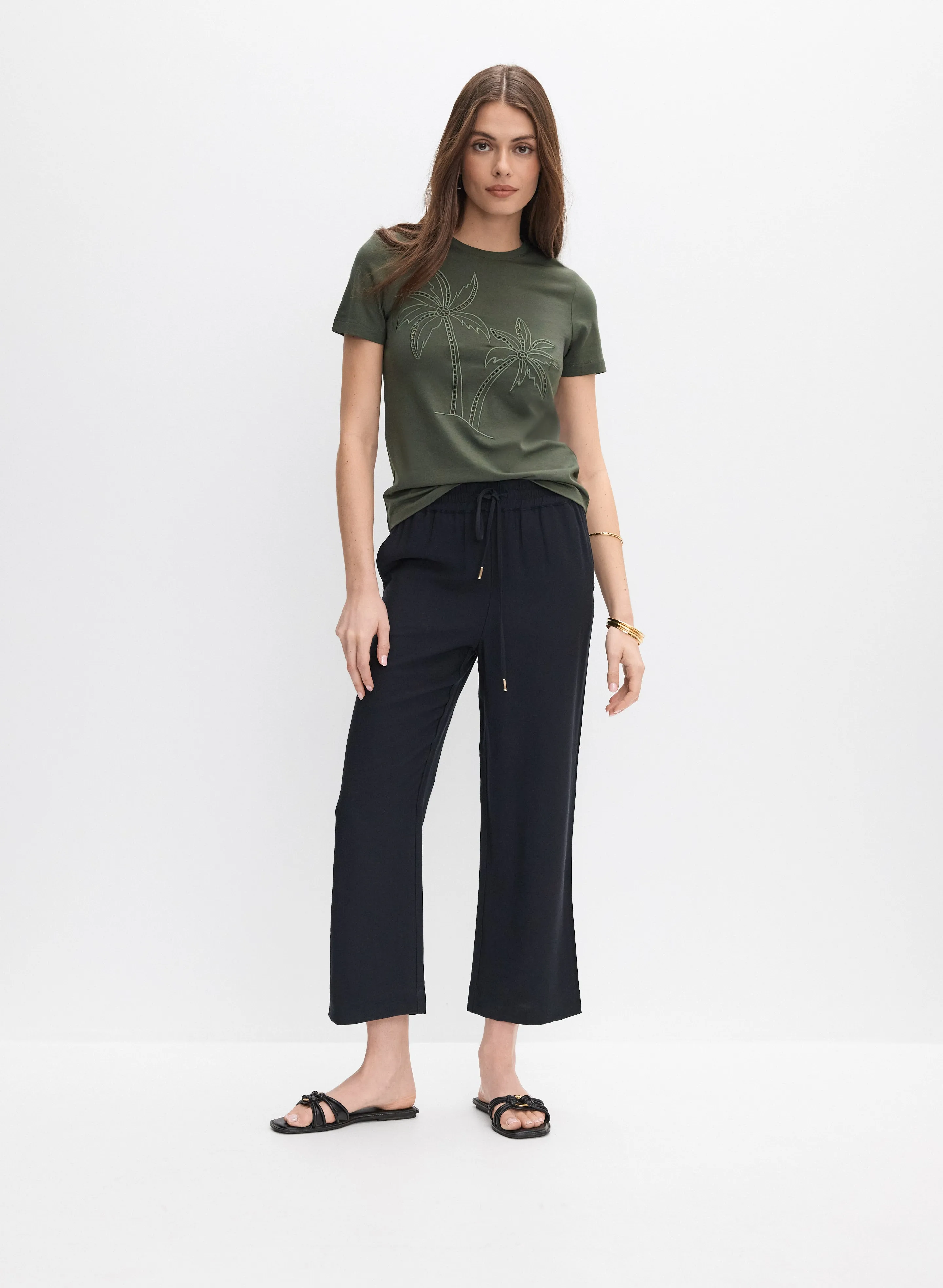 Embroidered Palm T-Shirt sold by Melanie Lyne product image thumbnail 3