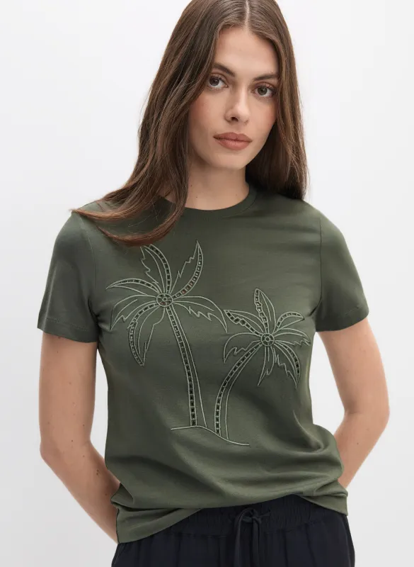 Embroidered Palm T-Shirt made by Melanie Lyne