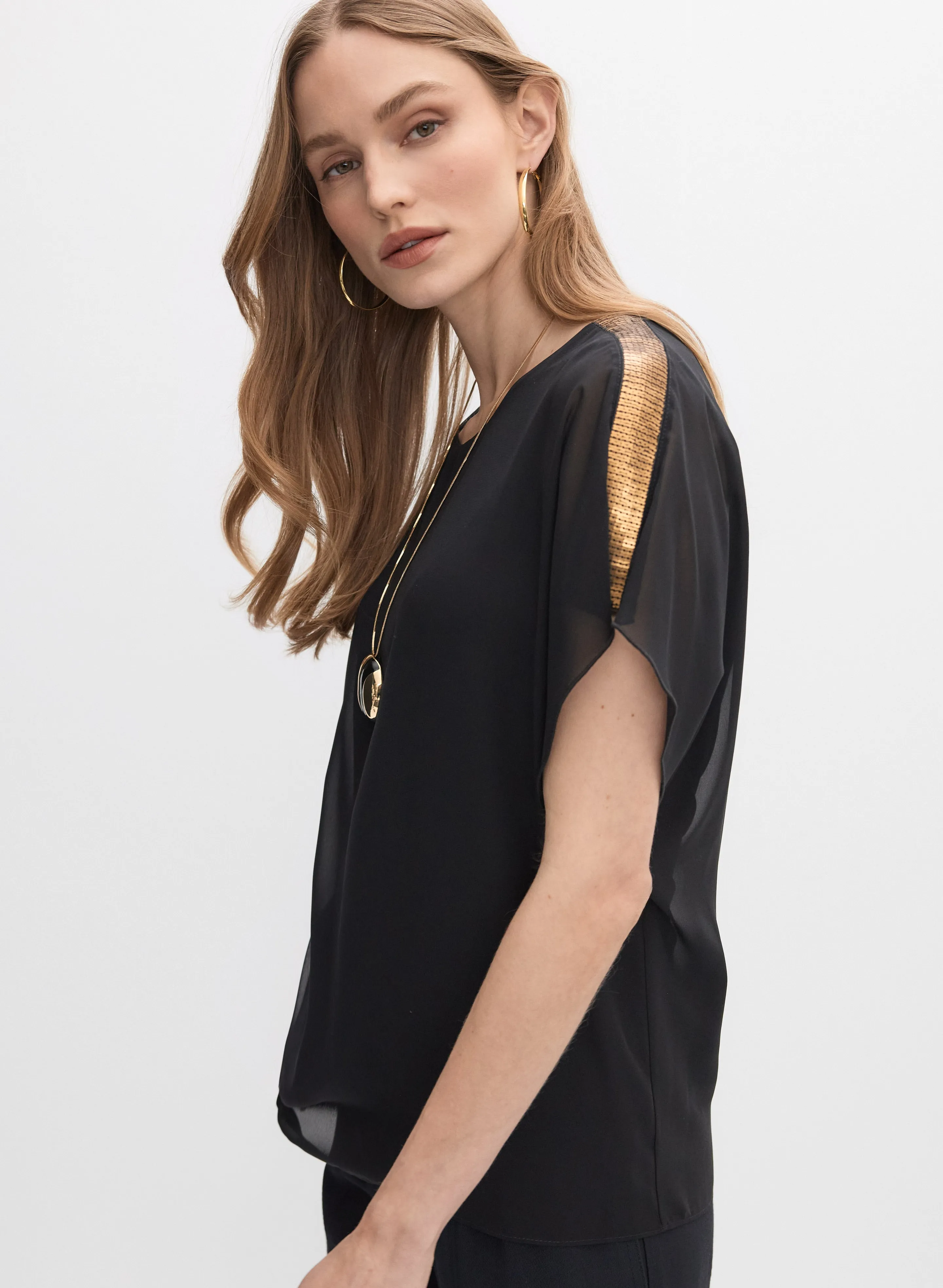 Joseph Ribkoff - Sequin Shoulder Blouse sold by Melanie Lyne product image thumbnail 2