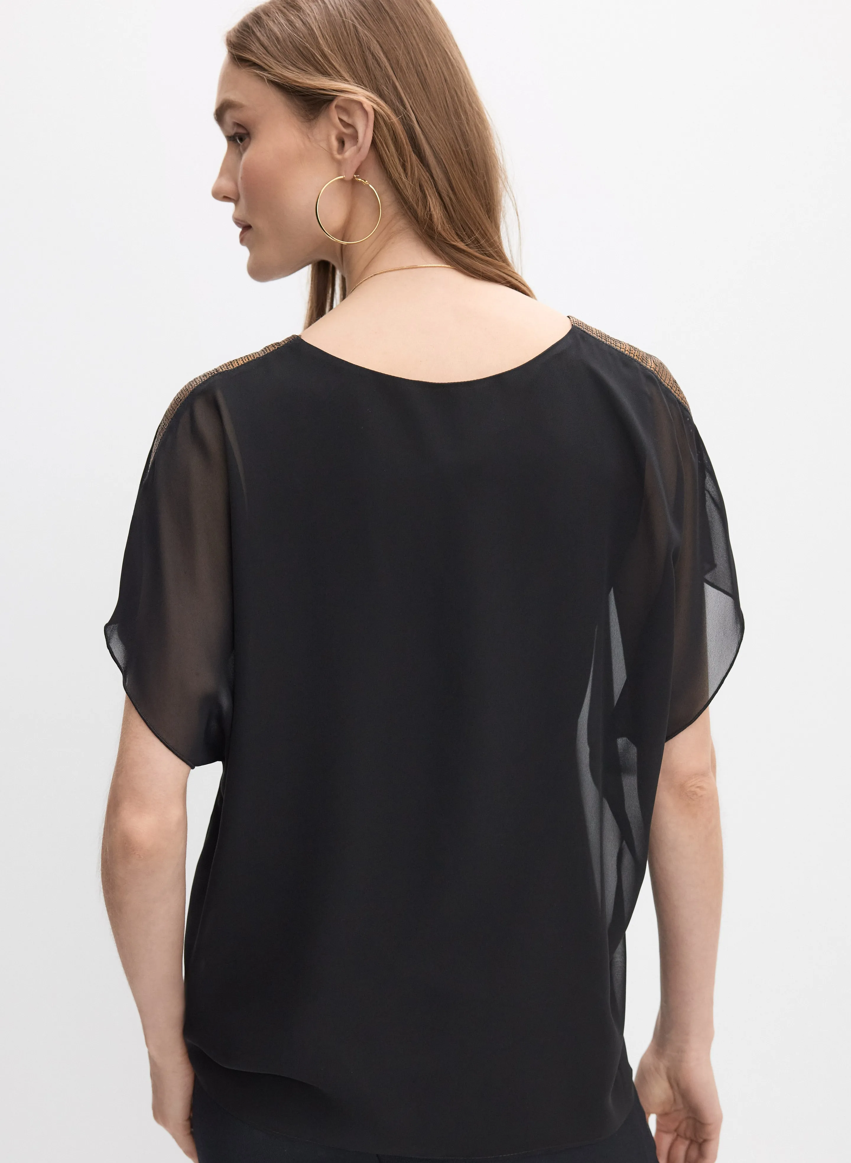 Joseph Ribkoff - Sequin Shoulder Blouse sold by Melanie Lyne product image thumbnail 3