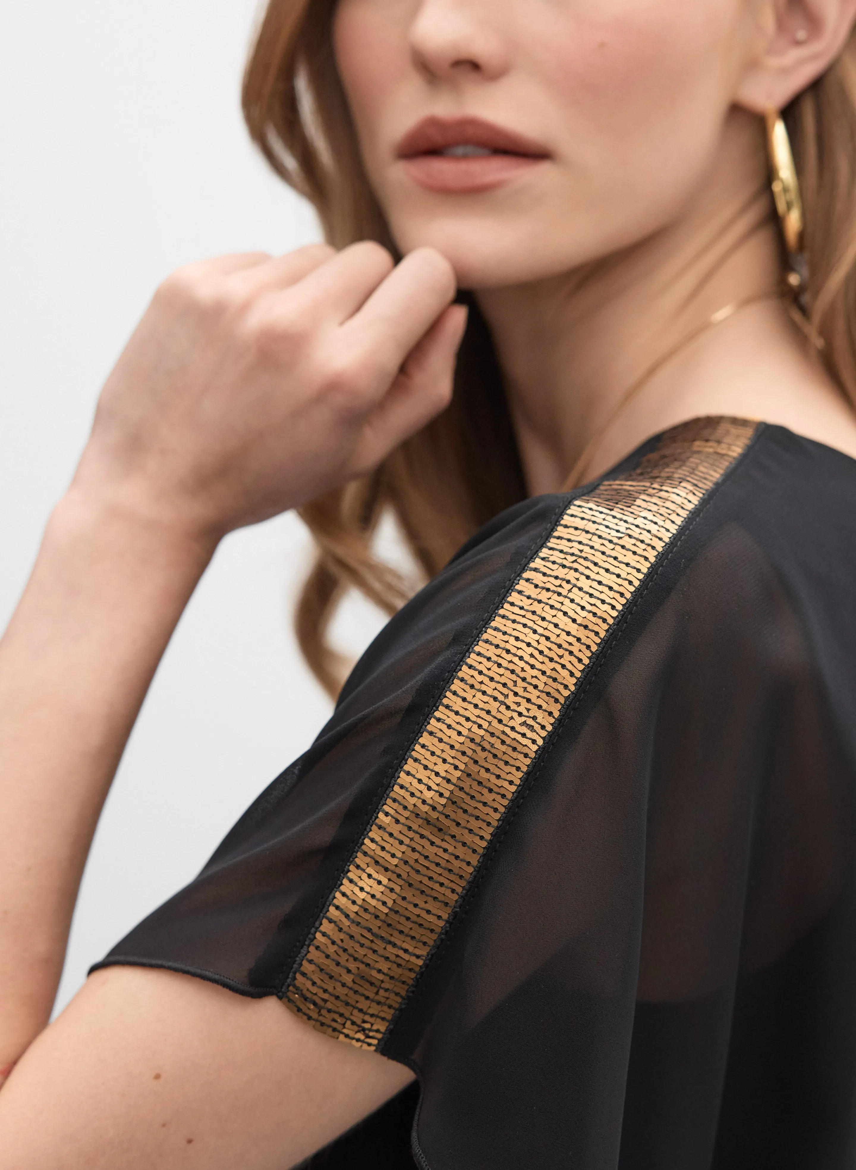 Joseph Ribkoff - Sequin Shoulder Blouse sold by Melanie Lyne product image thumbnail 5