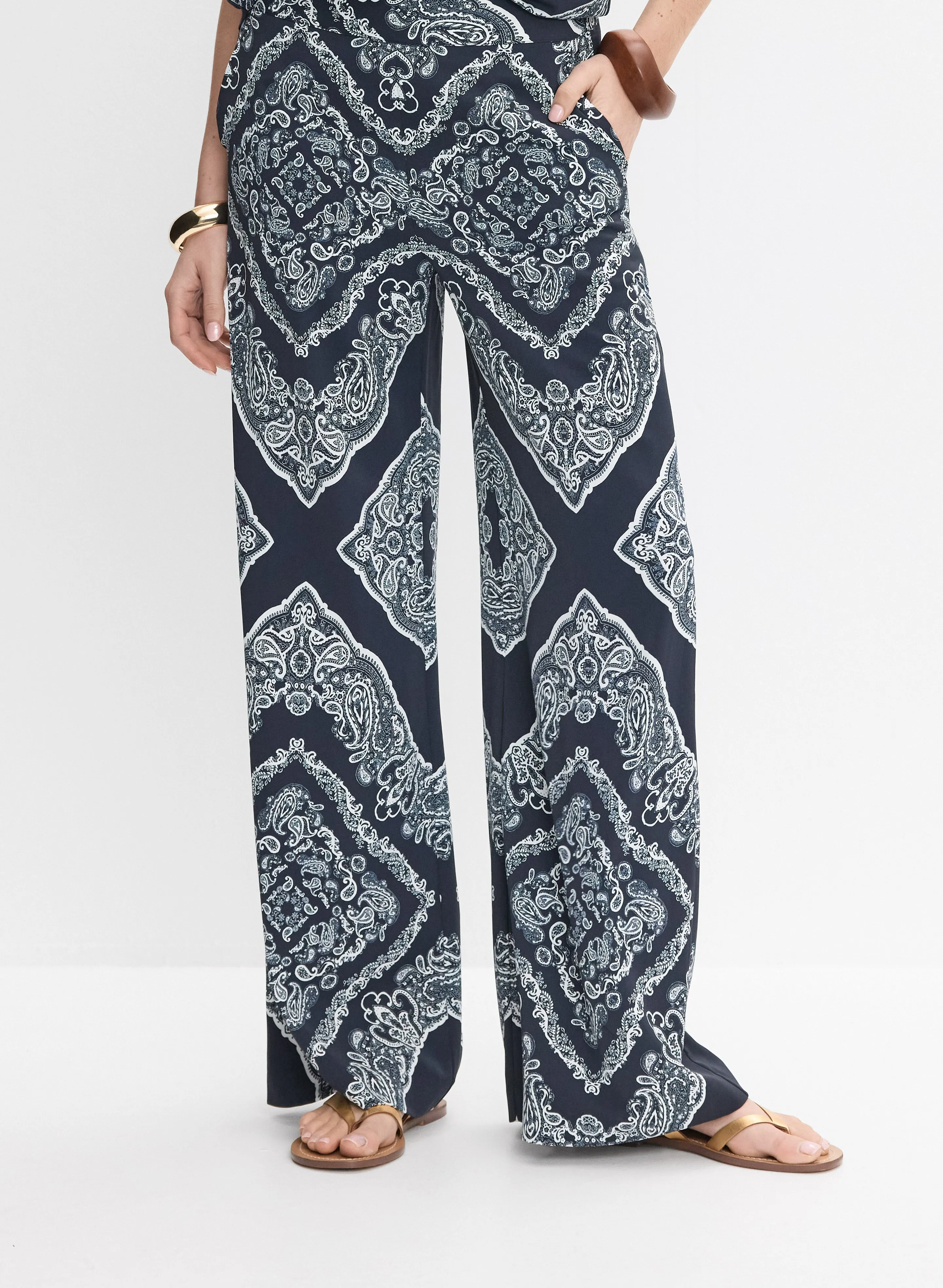 Paisley Wide-Leg Pants sold by Melanie Lyne