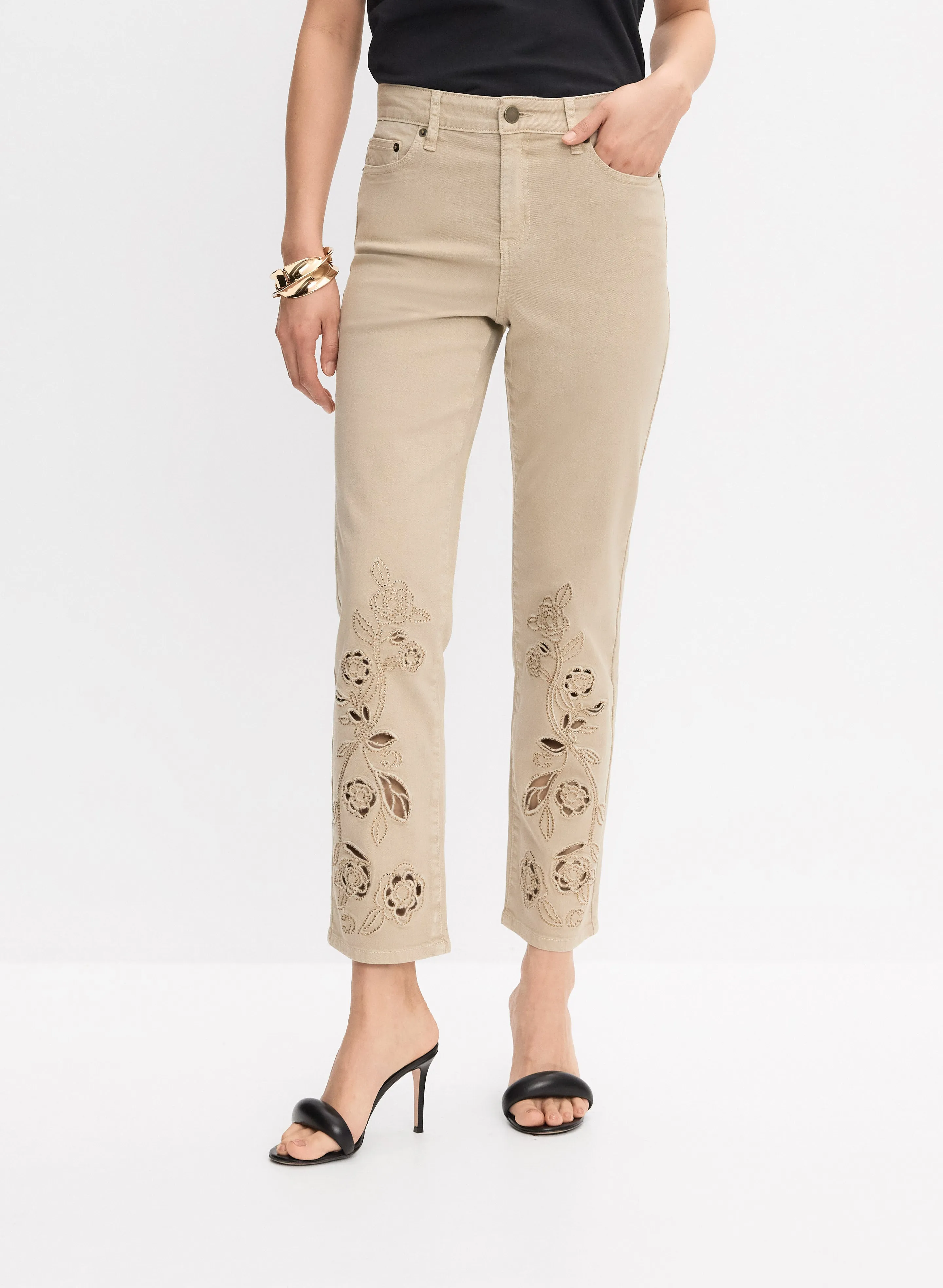 Laser-Cut Floral Jeans sold by Melanie Lyne
