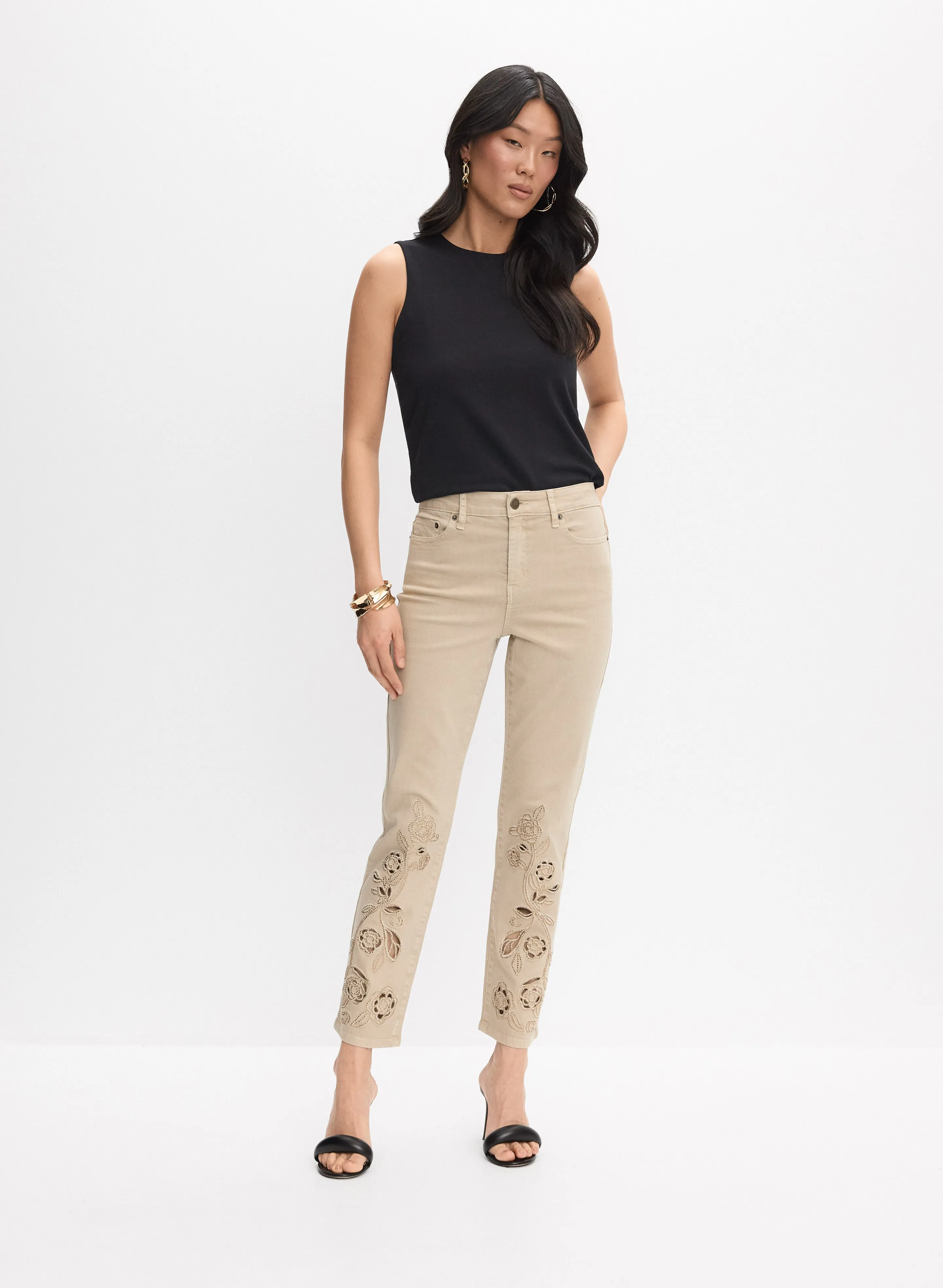 Laser-Cut Floral Jeans sold by Melanie Lyne product image thumbnail 3