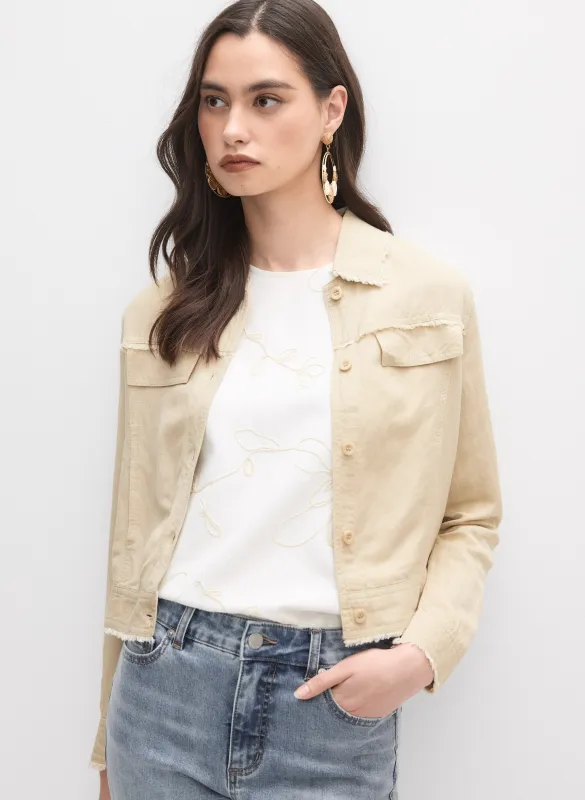 Frayed Linen-Blend Jacket made by Melanie Lyne