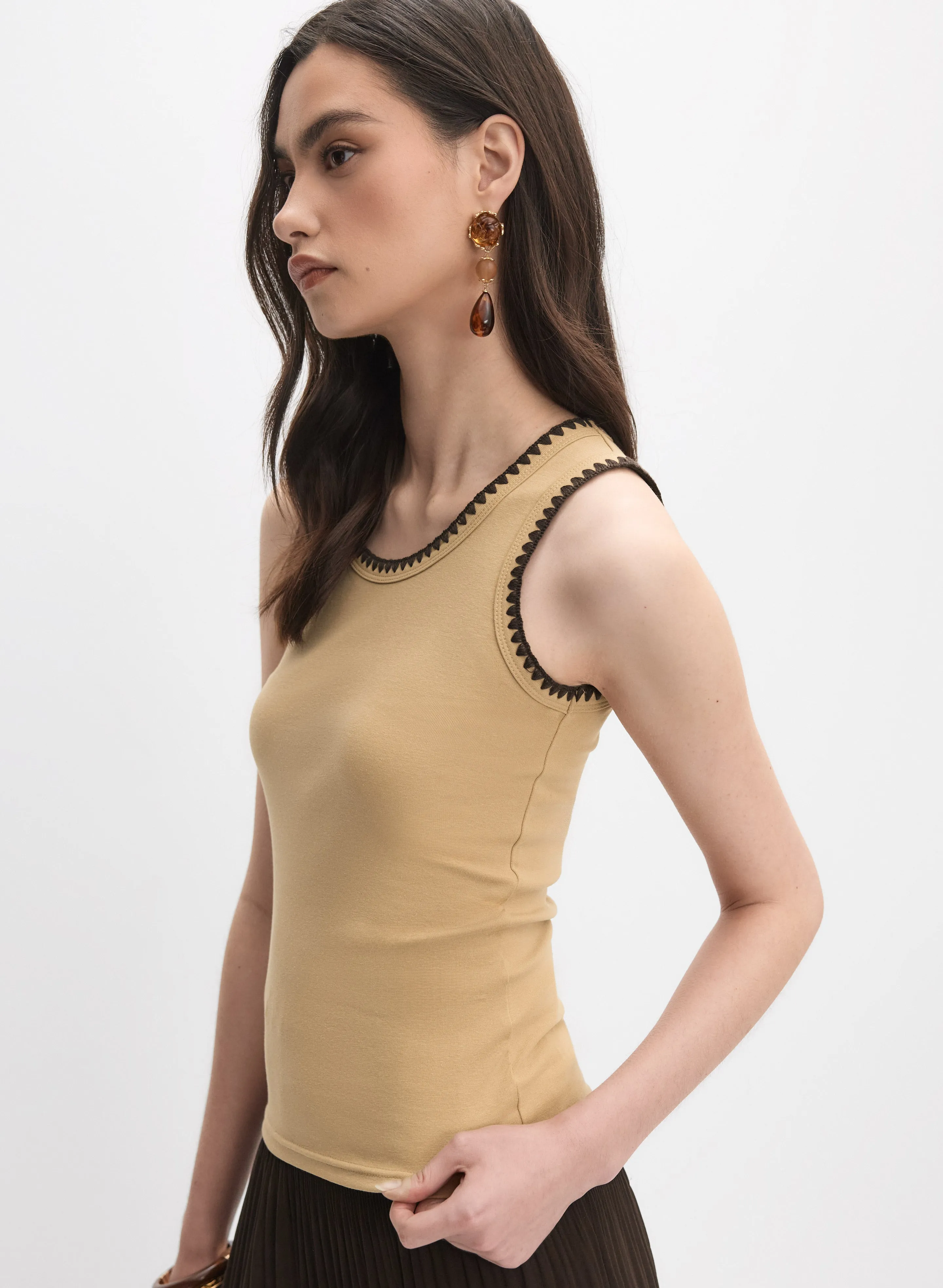 Cotton Contrast Stitch Tank sold by Melanie Lyne product image thumbnail 5