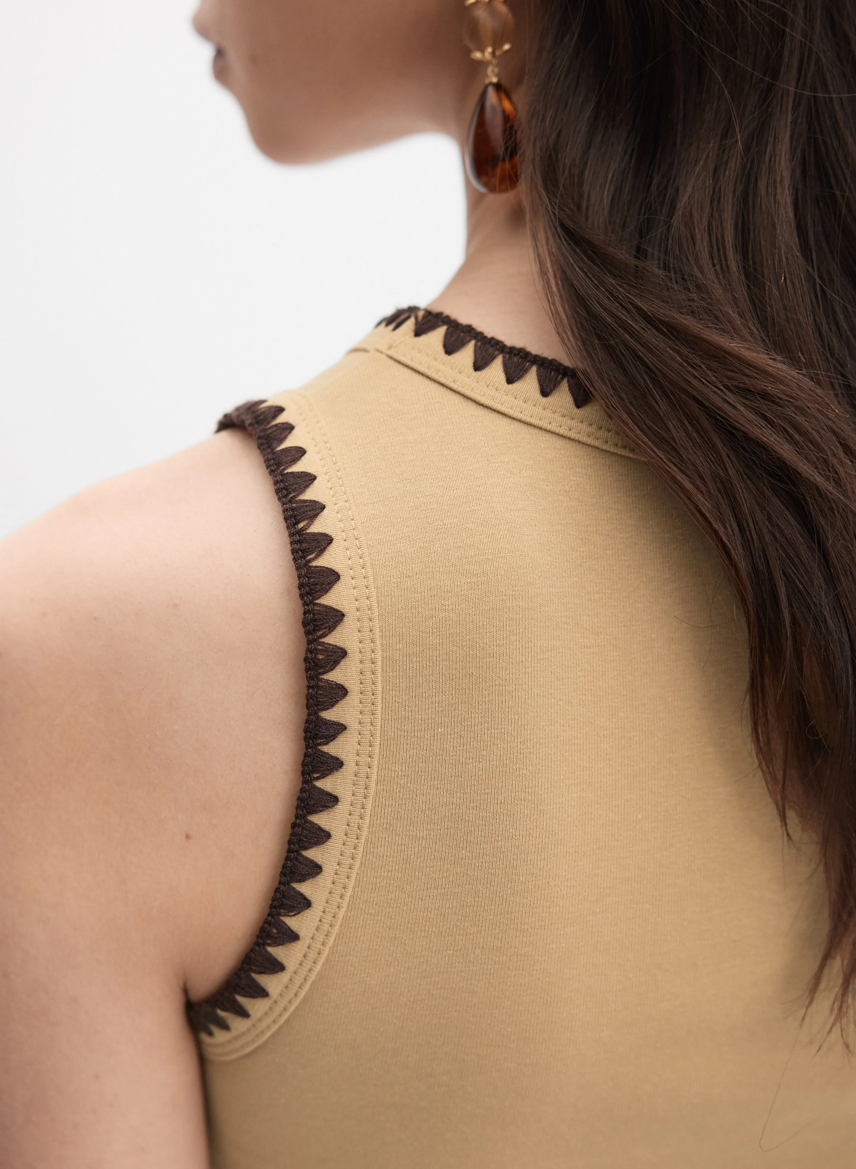 Cotton Contrast Stitch Tank sold by Melanie Lyne product image thumbnail 2