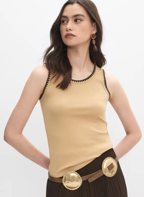 Cotton Contrast Stitch Tank made by Melanie Lyne