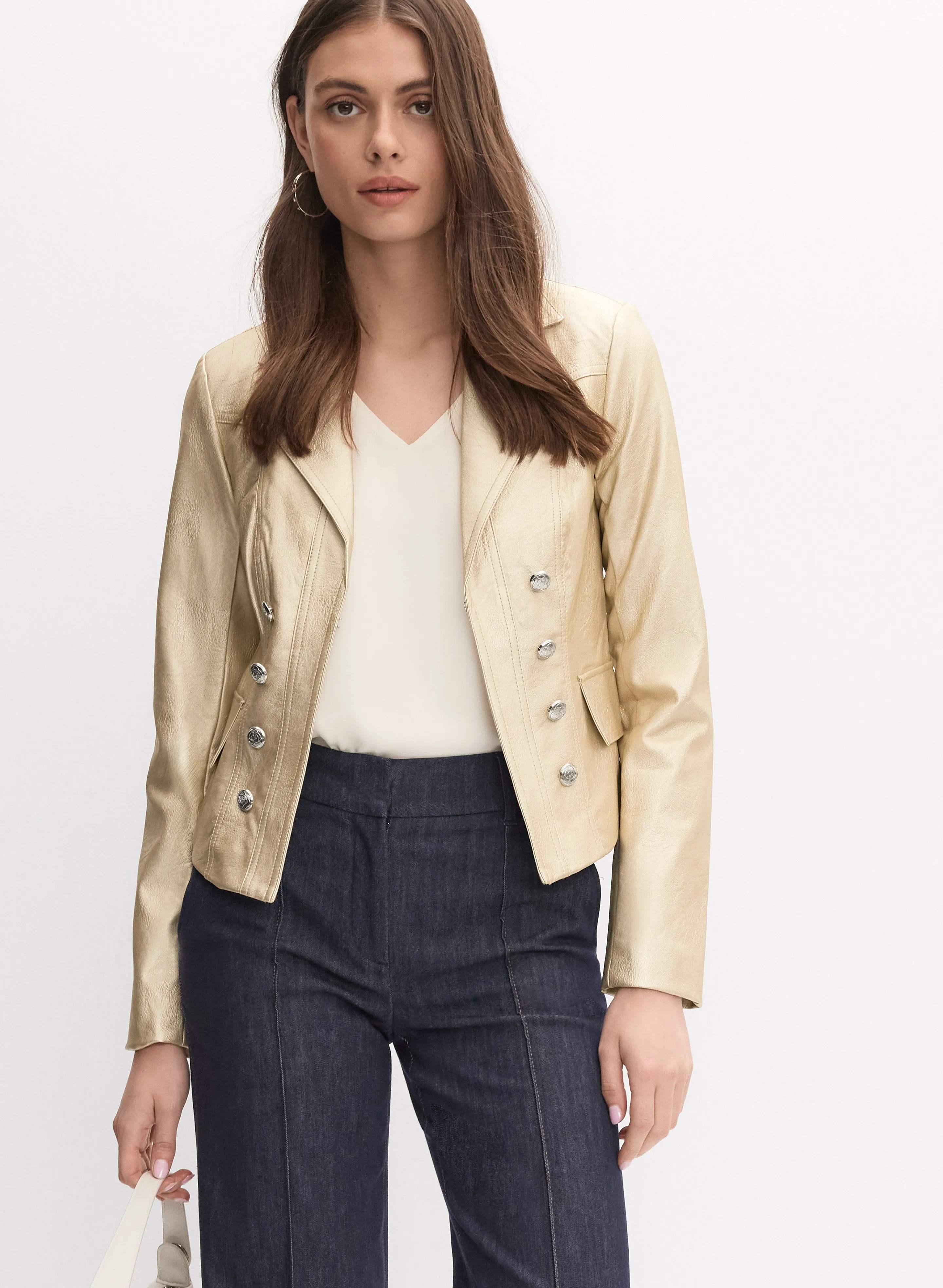 Joseph Ribkoff - Faux-Suede Cropped Jacket sold by Melanie Lyne
