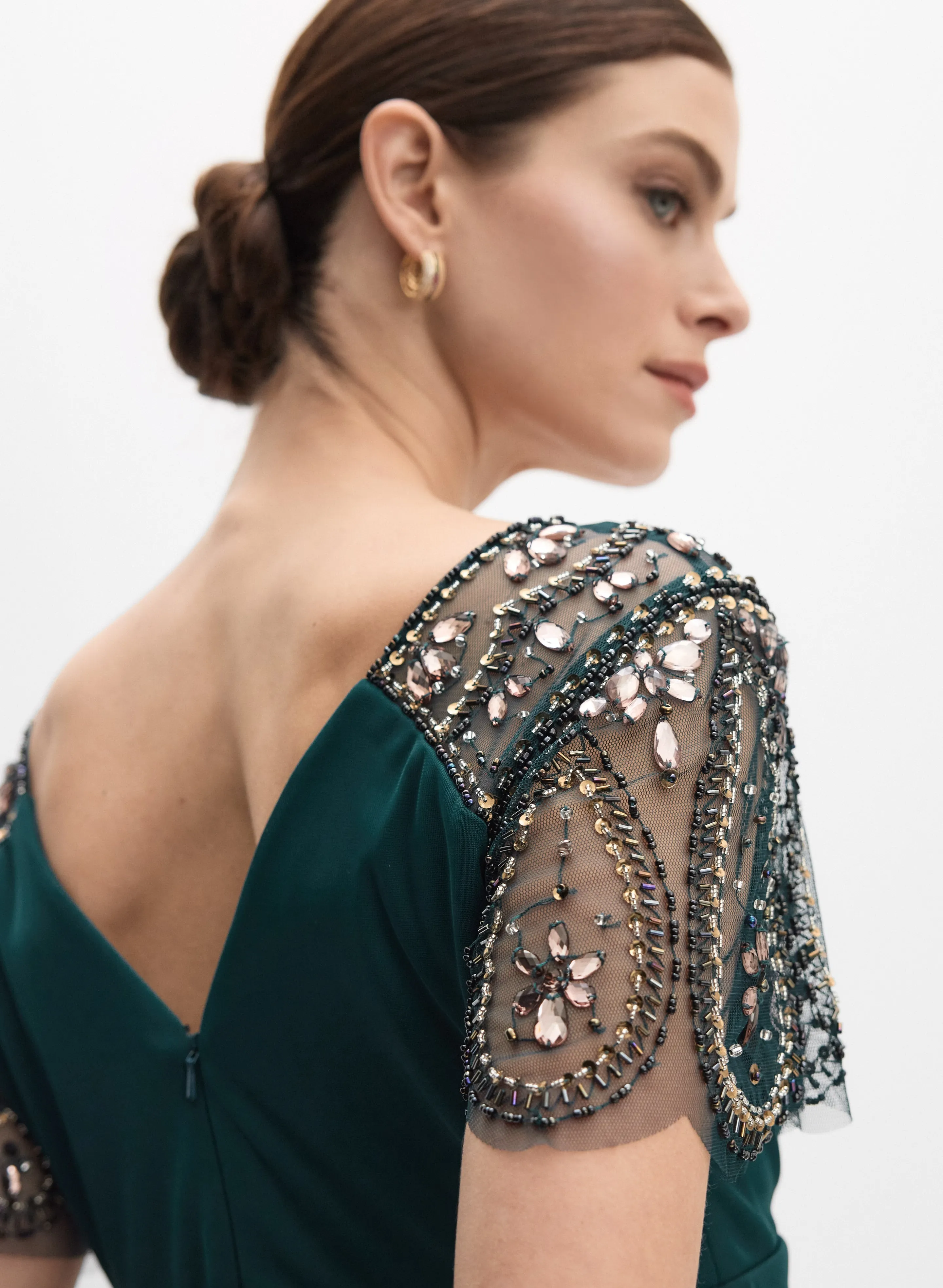 BA Nites - Beaded Flutter Sleeve Dress sold by Melanie Lyne product image thumbnail 5
