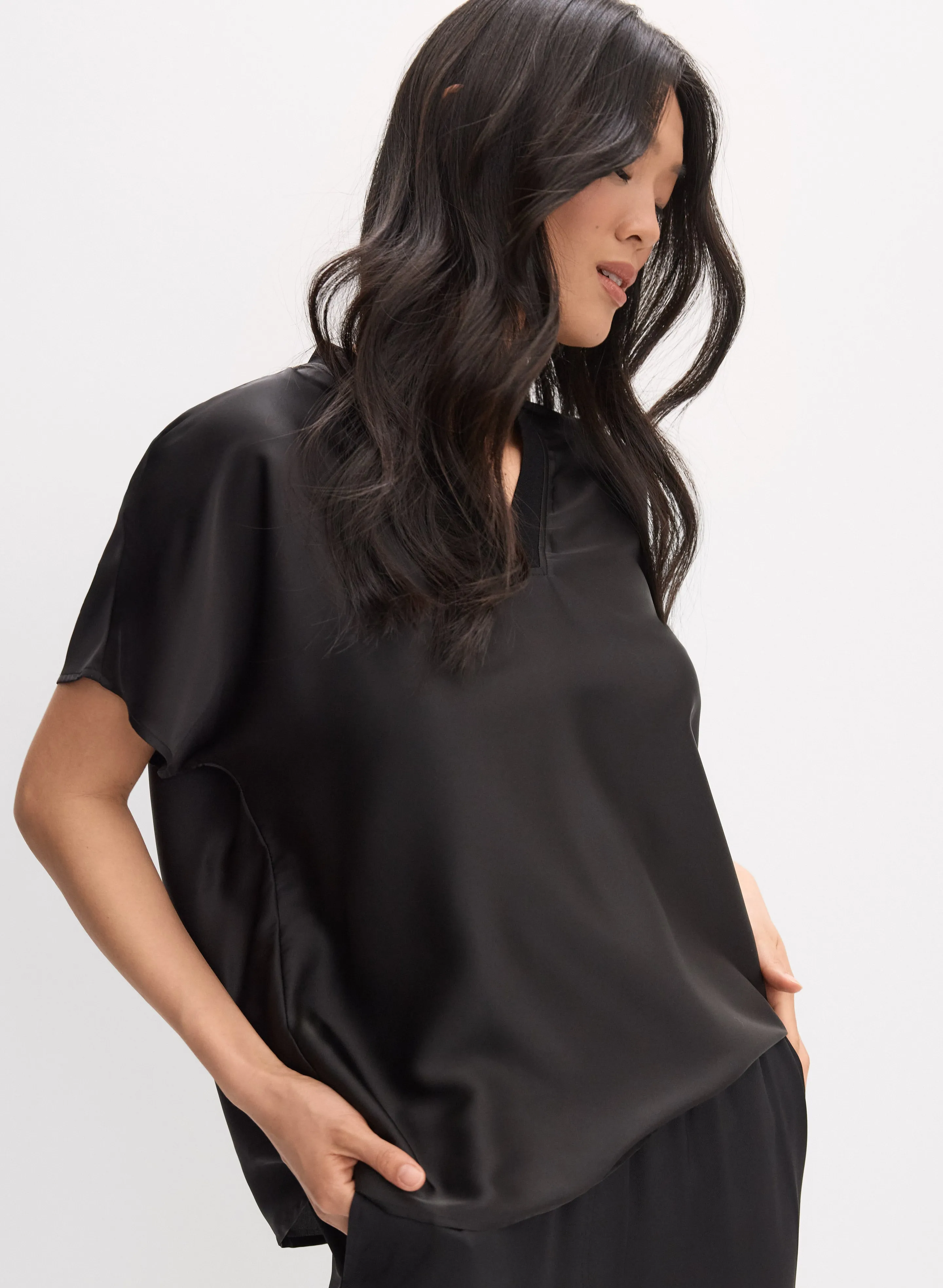 Joseph Ribkoff - Satin V-Neck Blouse sold by Melanie Lyne product image thumbnail 5