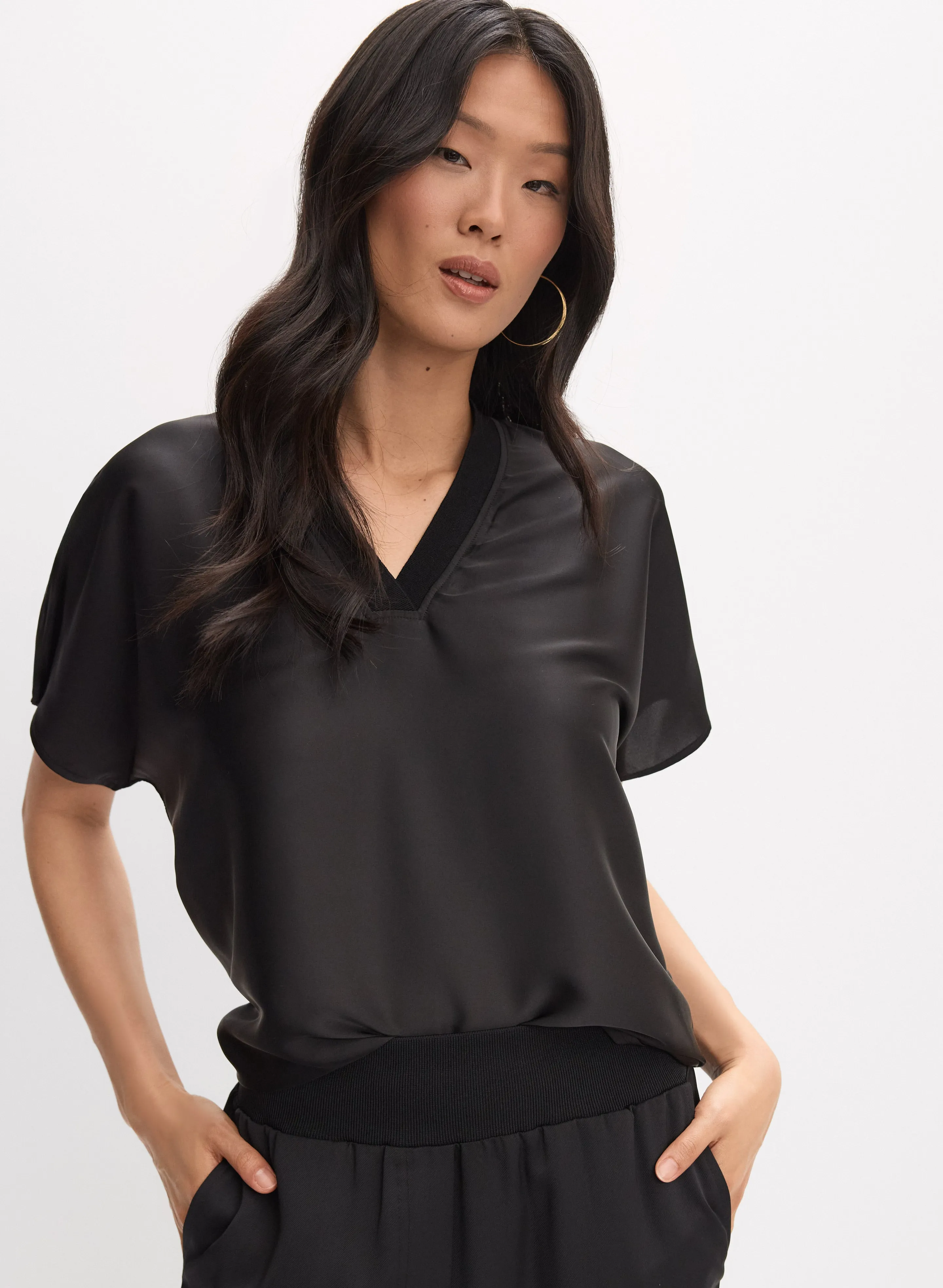 Joseph Ribkoff - Satin V-Neck Blouse sold by Melanie Lyne
