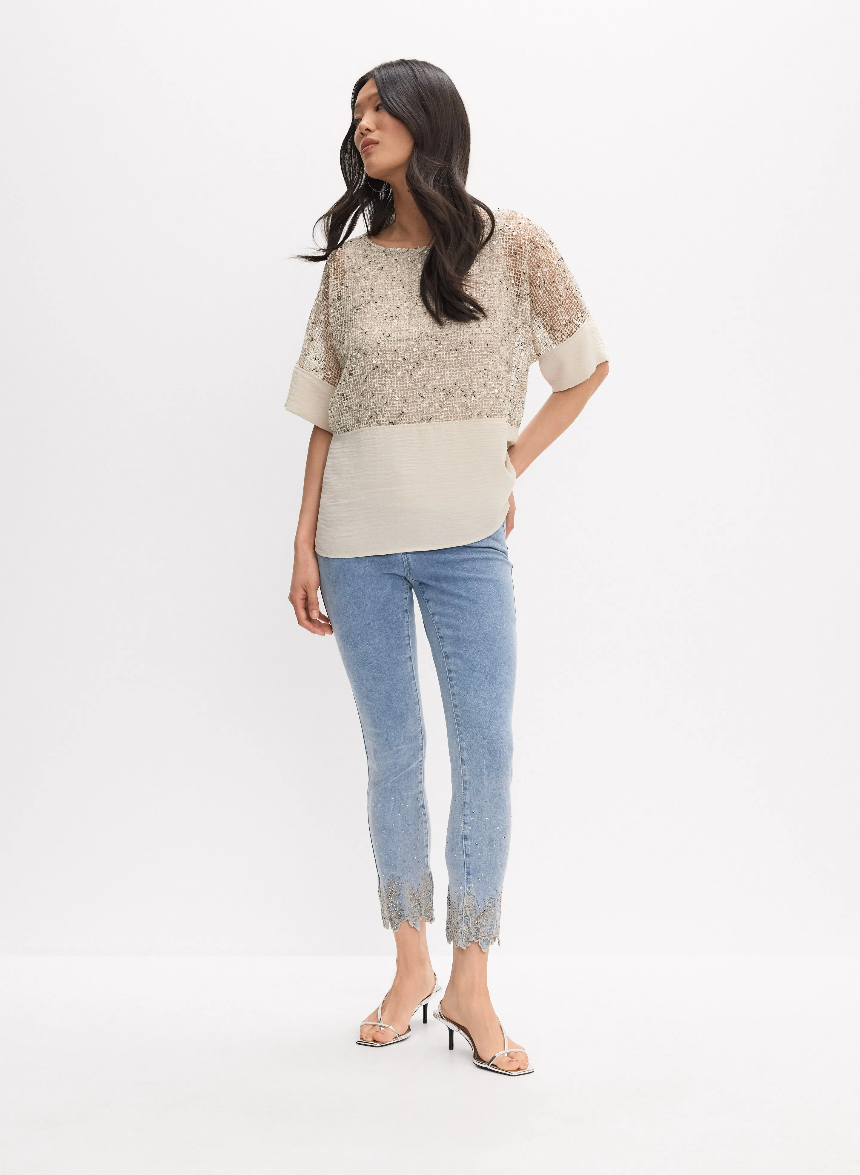 Joseph Ribkoff - Sequined Mesh Blouse sold by Melanie Lyne product image thumbnail 4