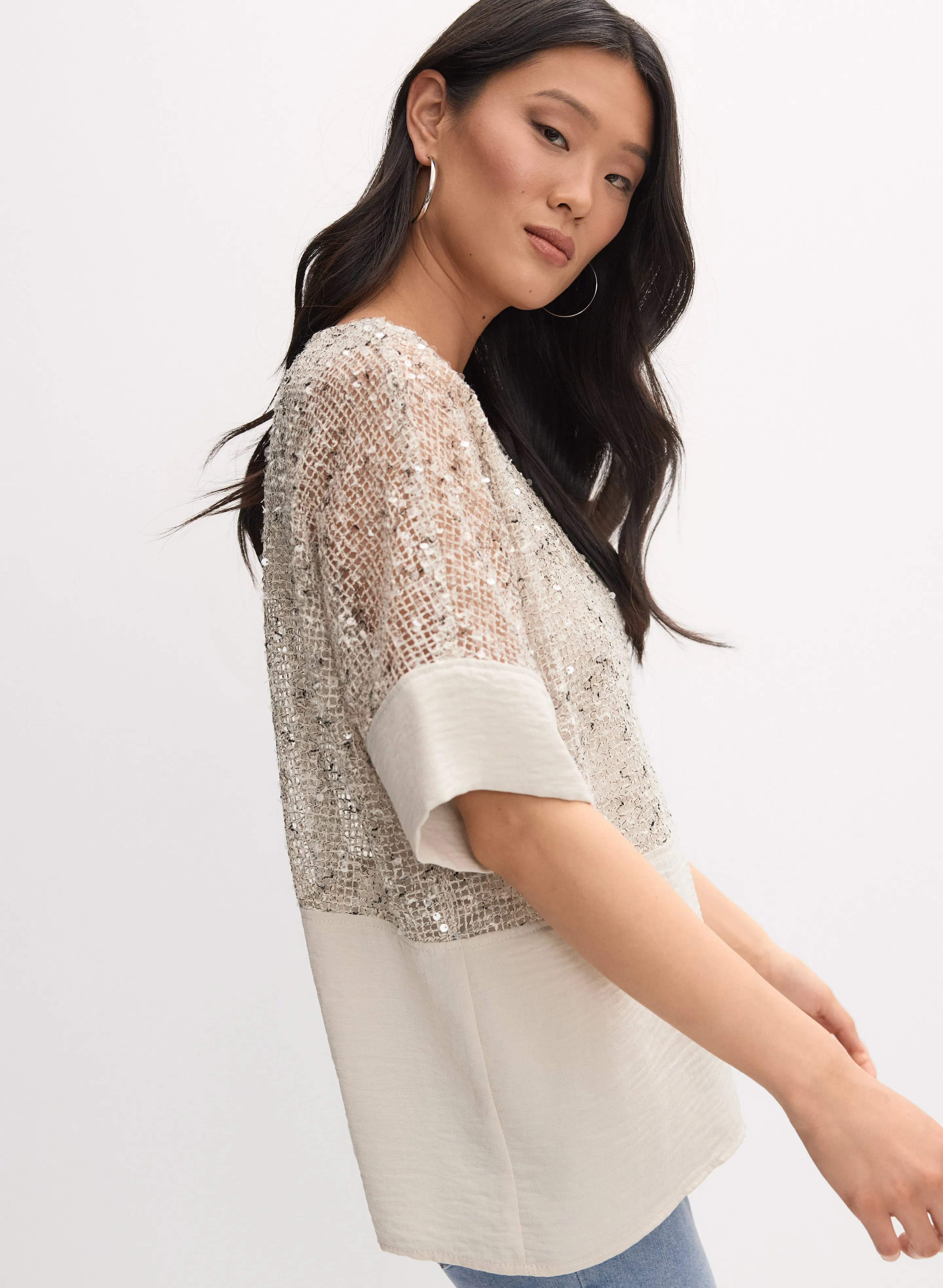 Joseph Ribkoff - Sequined Mesh Blouse sold by Melanie Lyne product image thumbnail 2