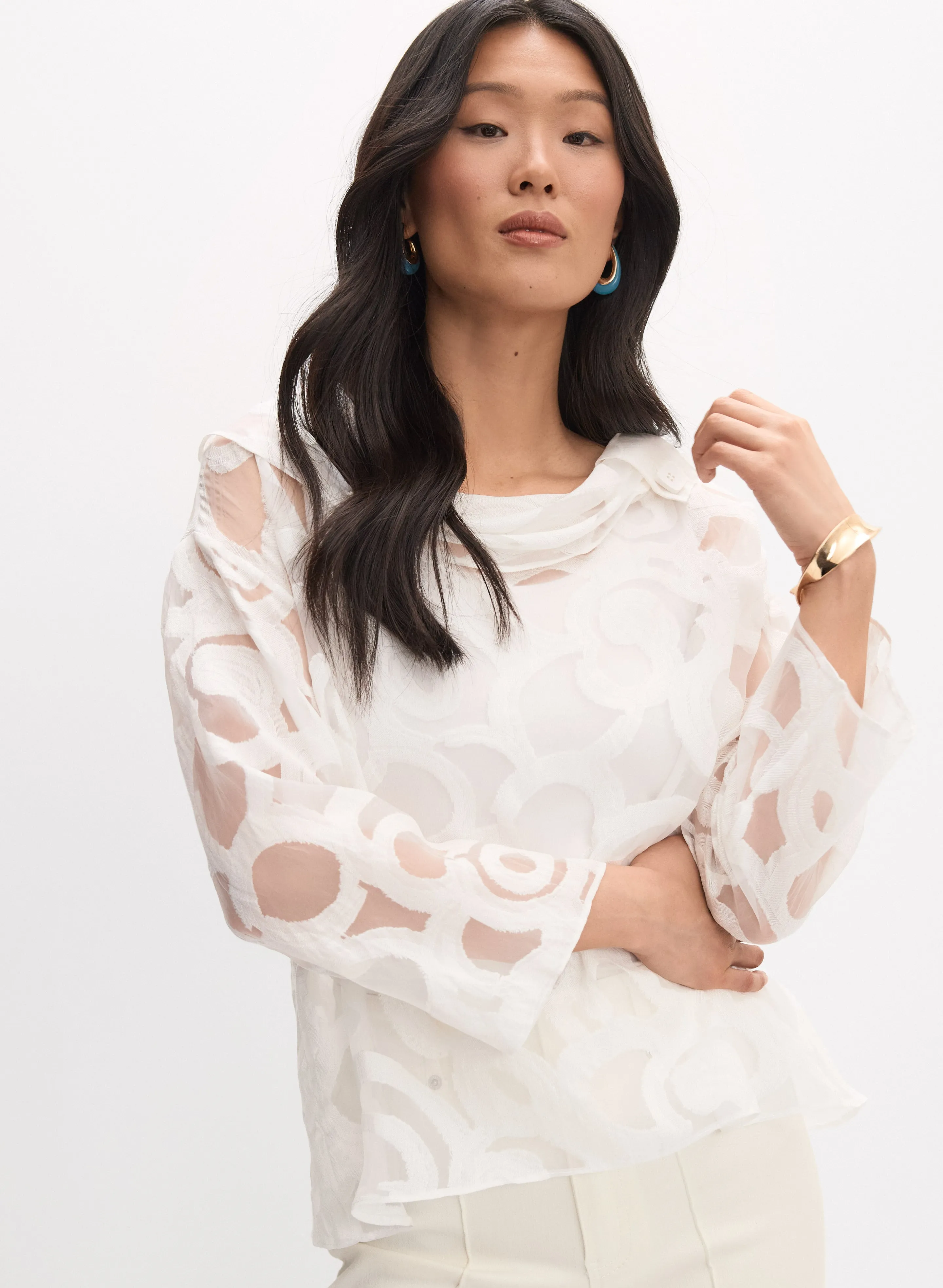 Joseph Ribkoff - Embroidered Sheer Blouse sold by Melanie Lyne