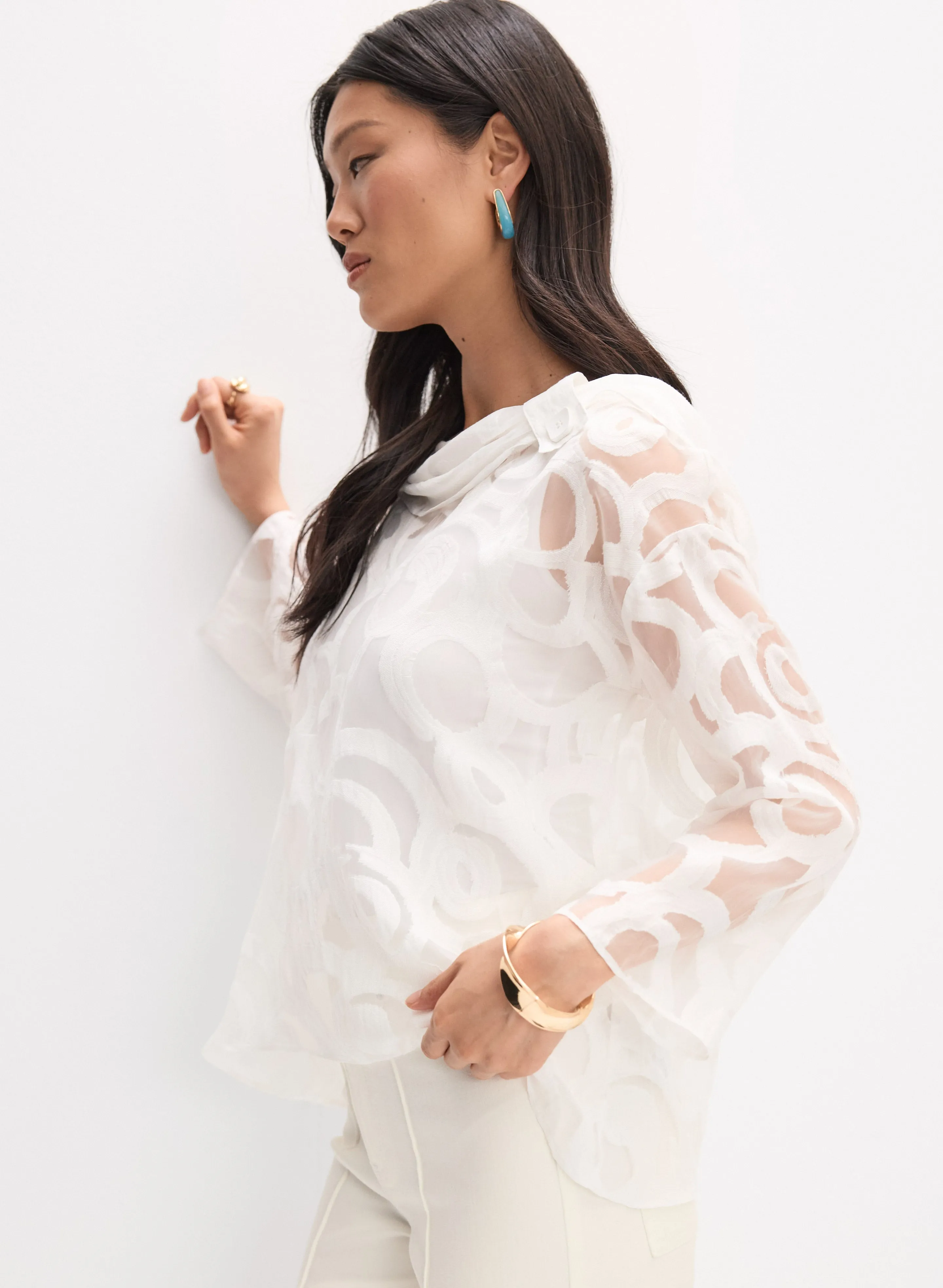 Joseph Ribkoff - Embroidered Sheer Blouse sold by Melanie Lyne product image thumbnail 2