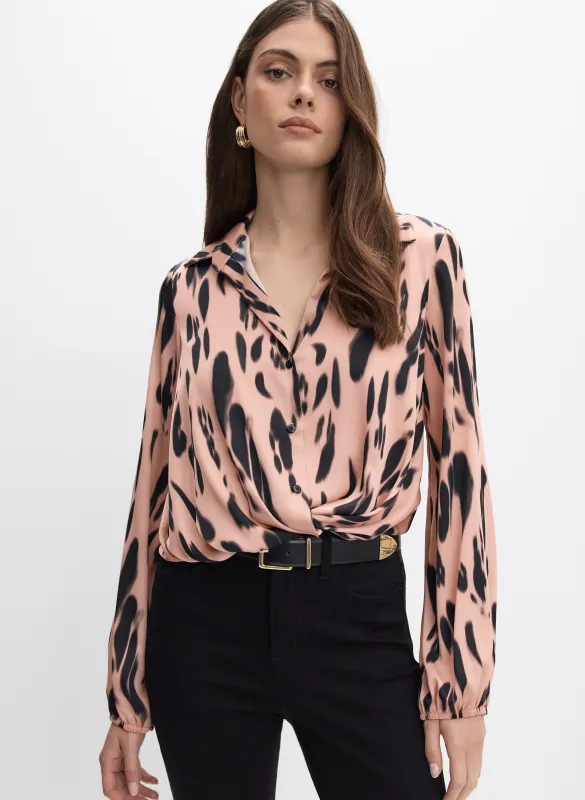 Joseph Ribkoff - Animal Print Satin Blouse made by Melanie Lyne