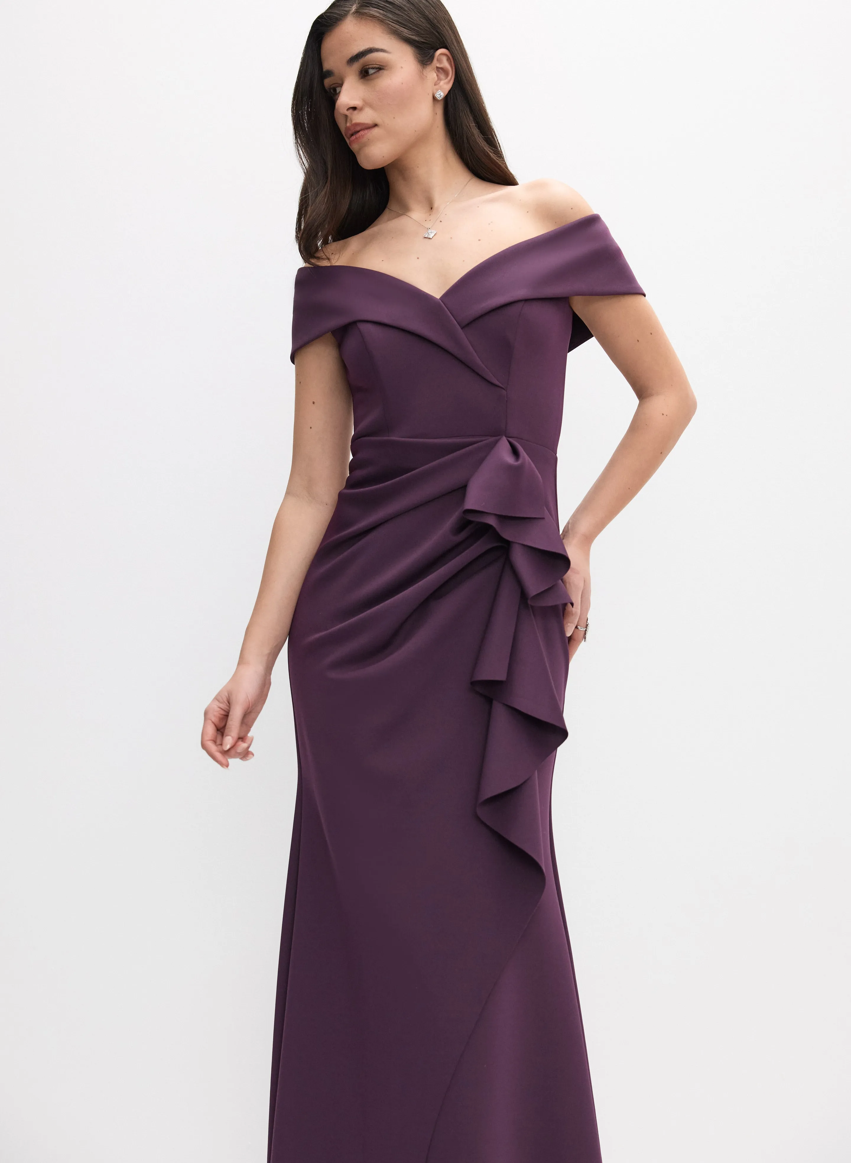 BA Nites - Off-The-Shoulder Ruffle Dress sold by Melanie Lyne product image thumbnail 4
