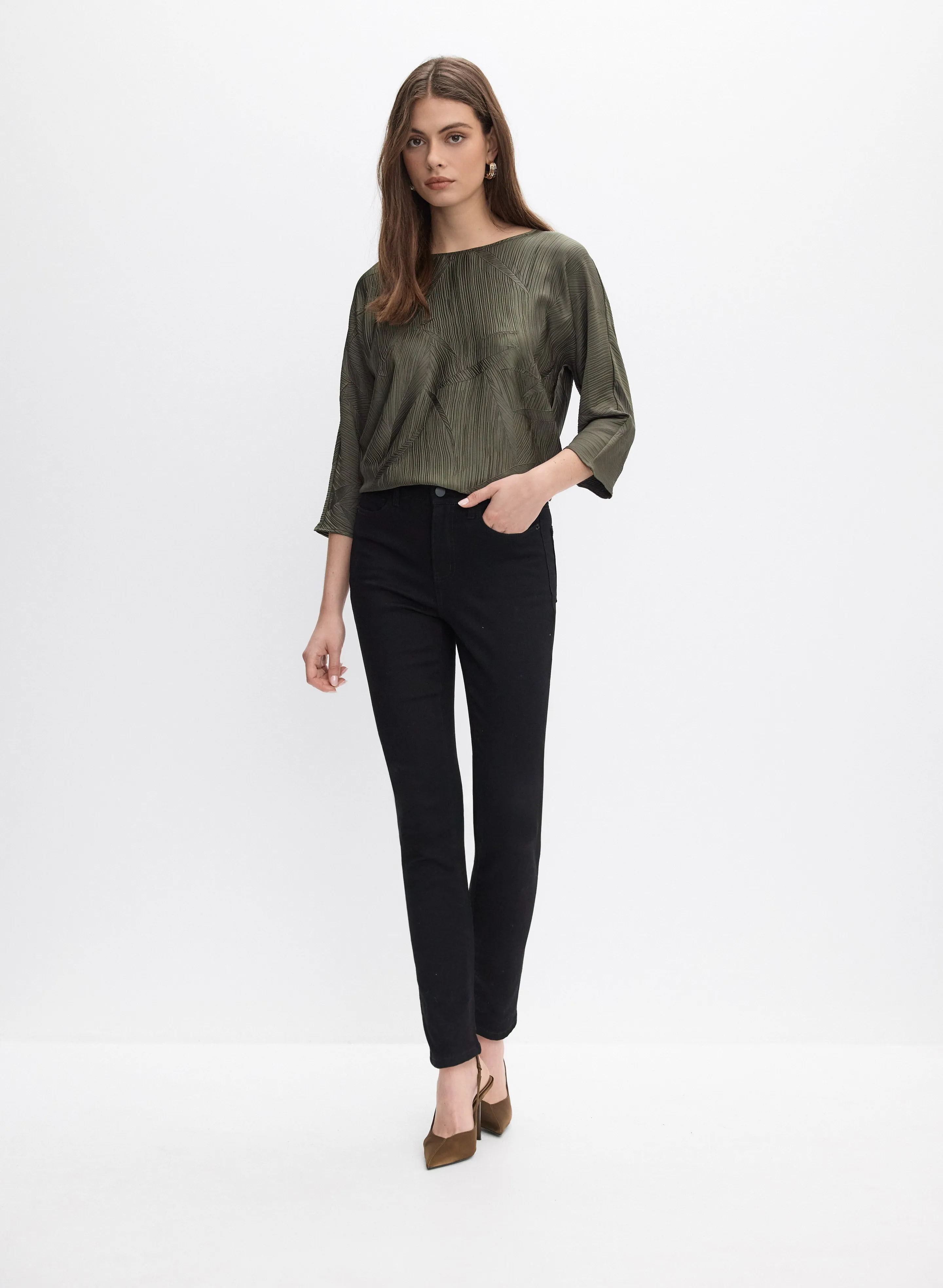 Joseph Ribkoff - Pleated Satin Blouse sold by Melanie Lyne product image thumbnail 4