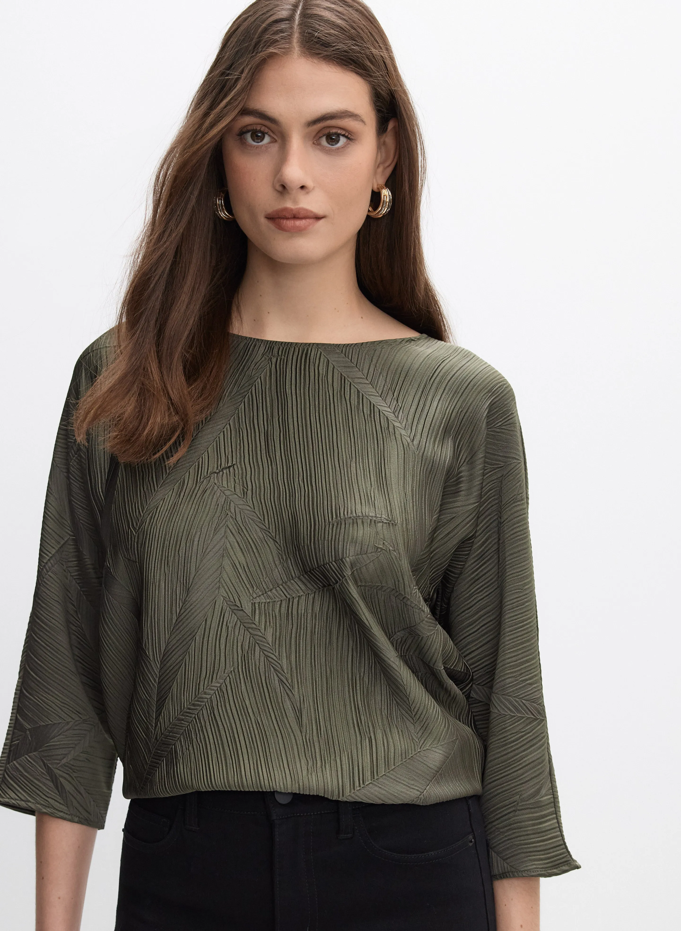 Joseph Ribkoff - Pleated Satin Blouse sold by Melanie Lyne