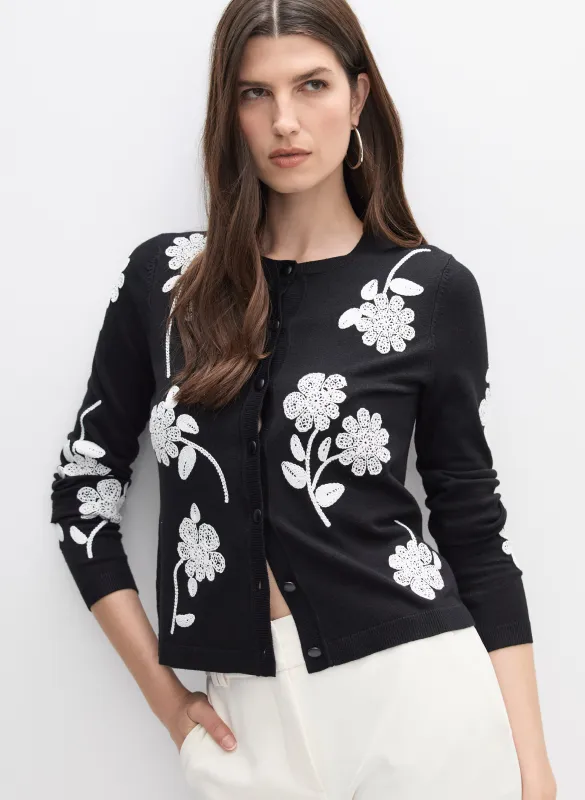 Floral Embroidered Cardigan made by Melanie Lyne