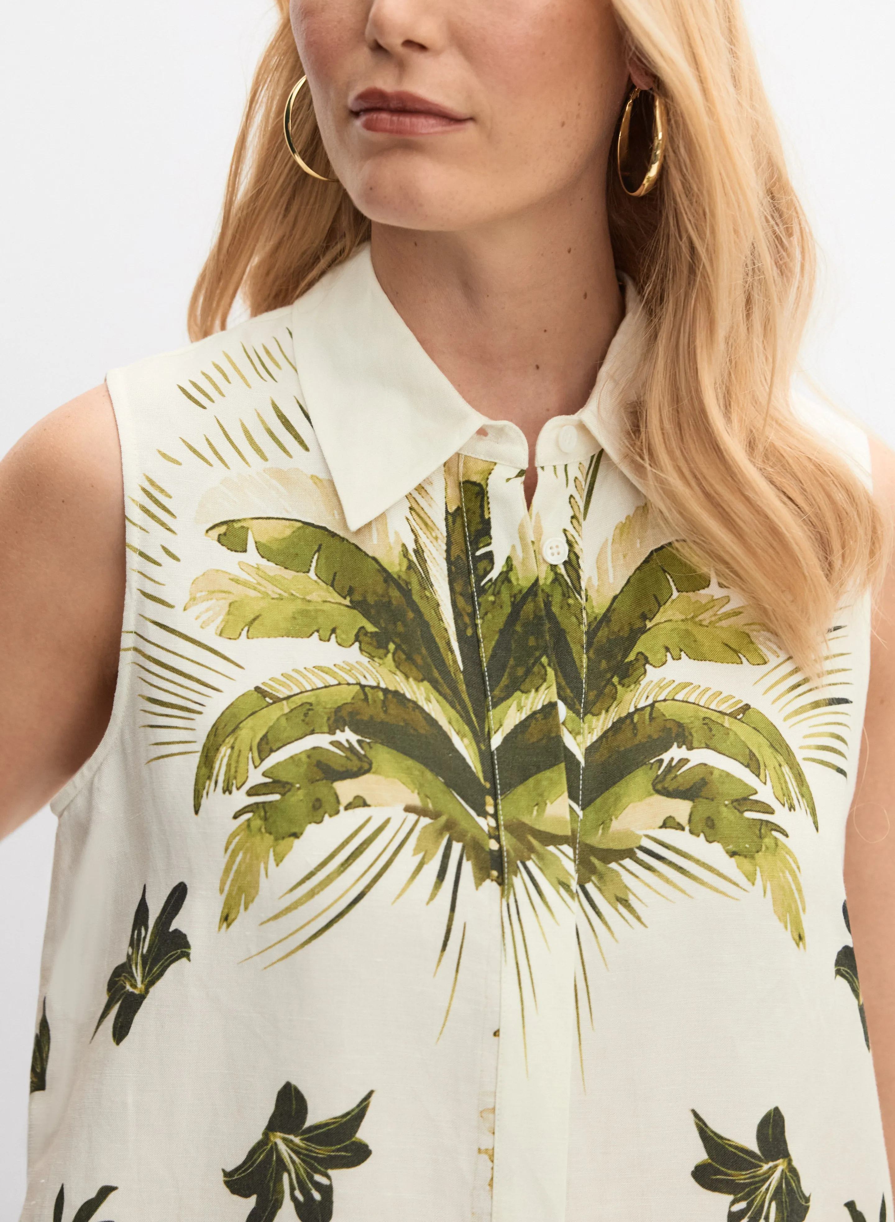 Tropical Linen-Blend Blouse sold by Melanie Lyne product image thumbnail 3