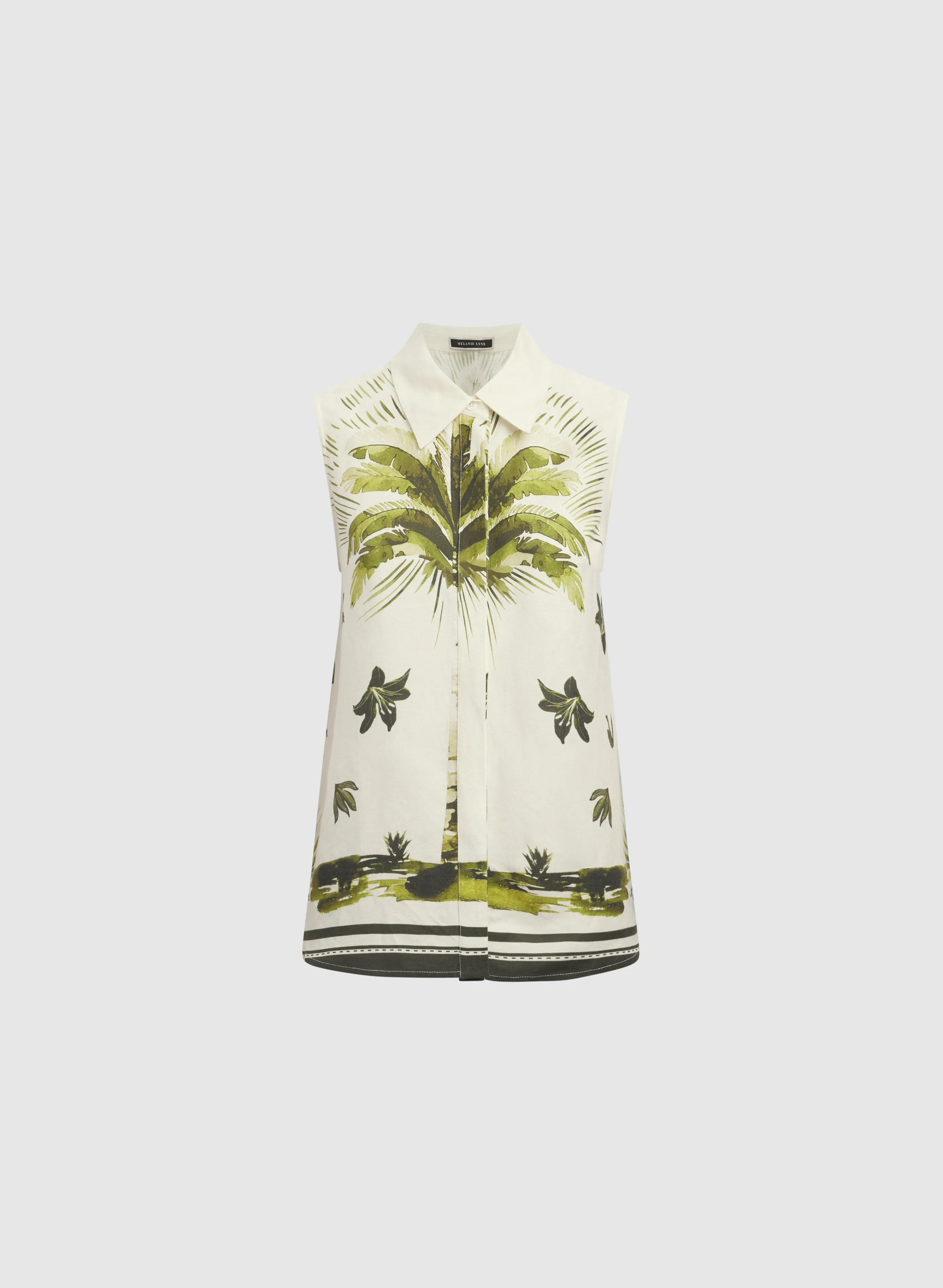 Tropical Linen-Blend Blouse sold by Melanie Lyne product image thumbnail 5