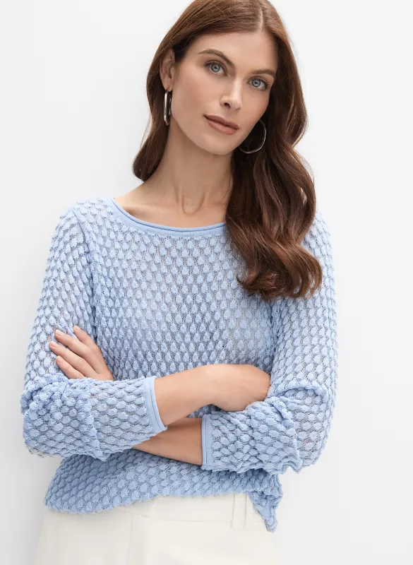Popcorn Stitch Sweater made by Melanie Lyne