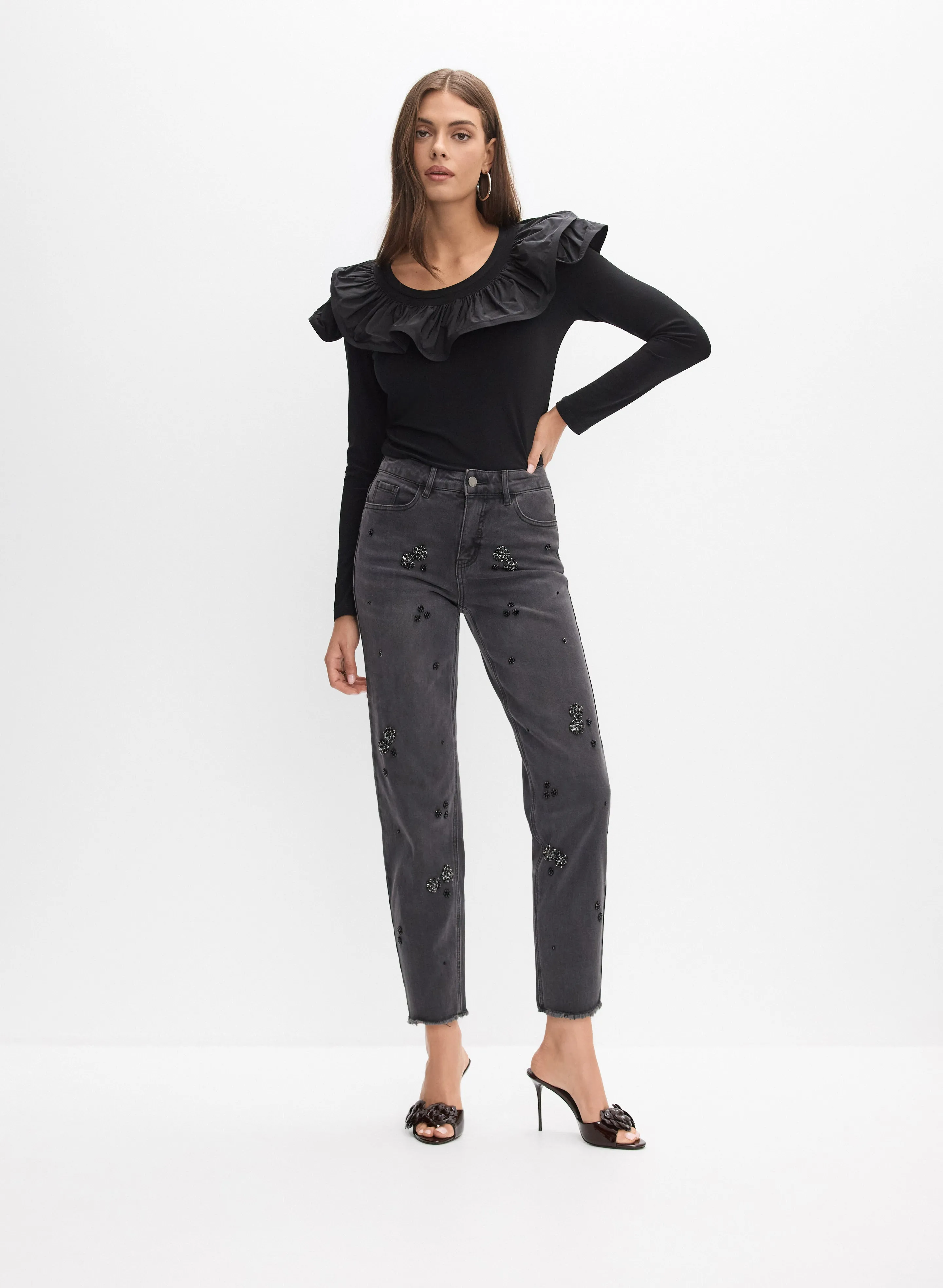 Joseph Ribkoff - Ruffle Detail Top sold by Melanie Lyne product image thumbnail 3